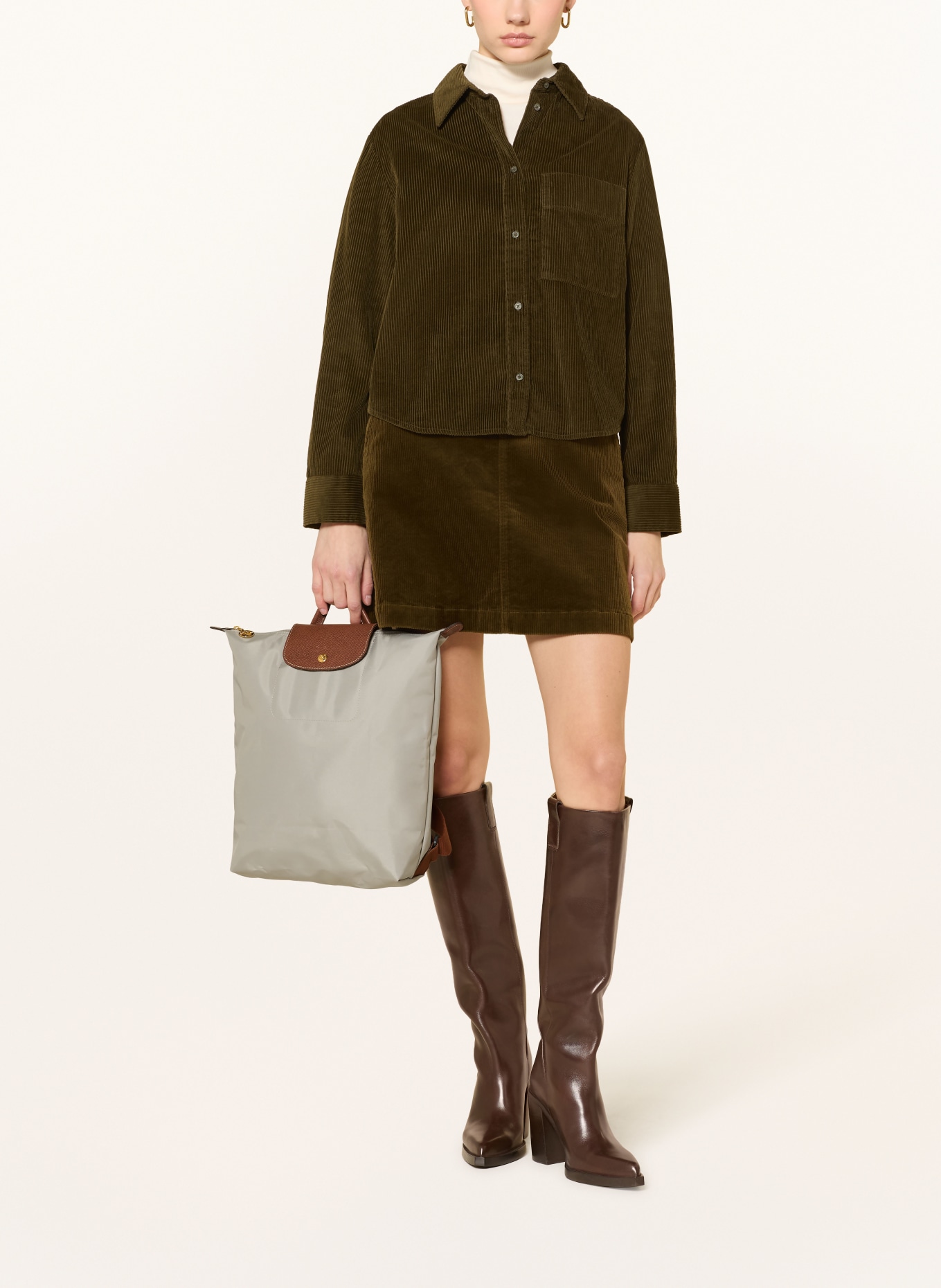 LONGCHAMP Rucksack LE PLIAGE MEDIUM: GRAU / BRAUN