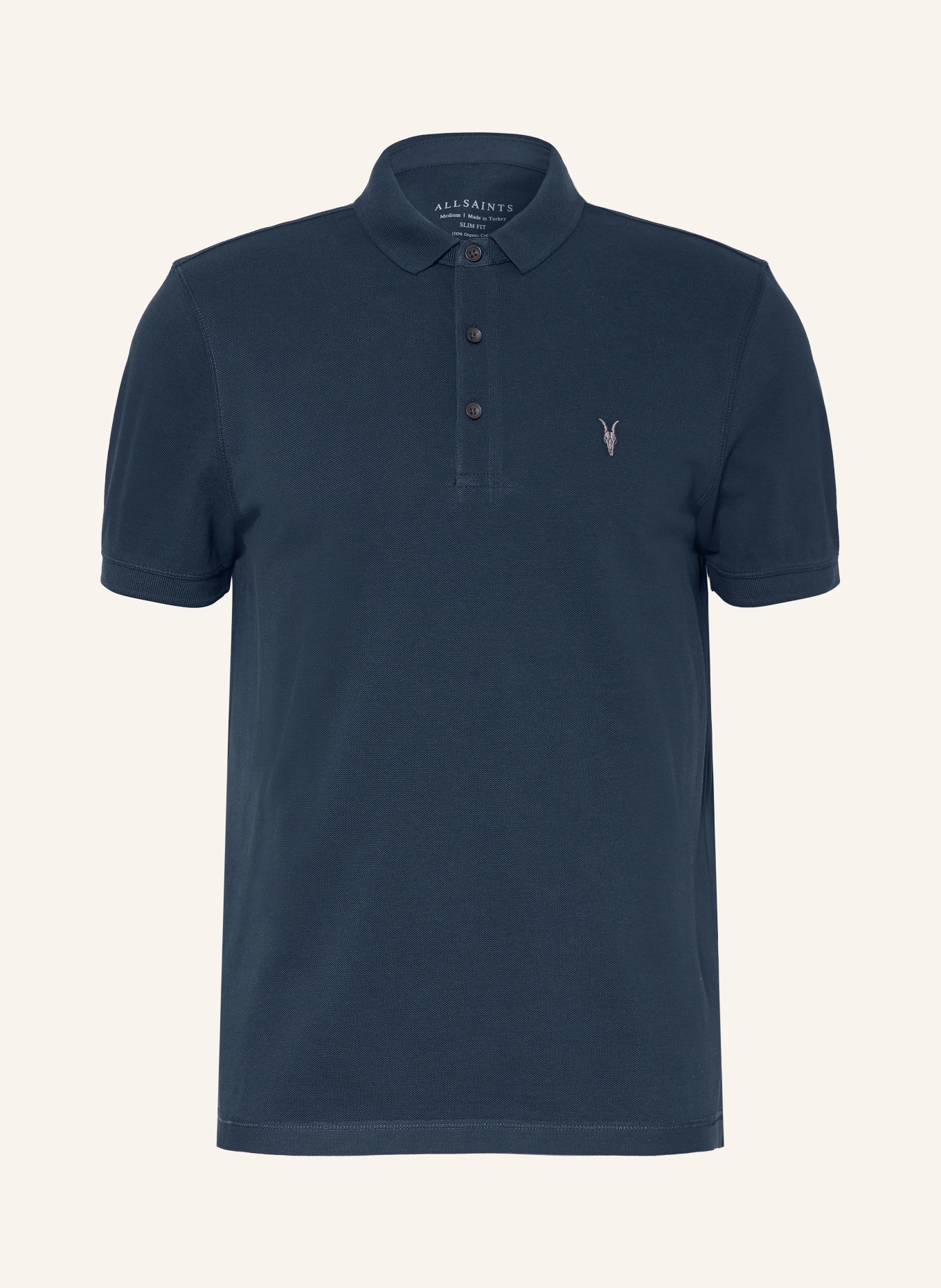 ALLSAINTS Piqué-Poloshirt REFORM Slim Fit: DUNKELBLAU