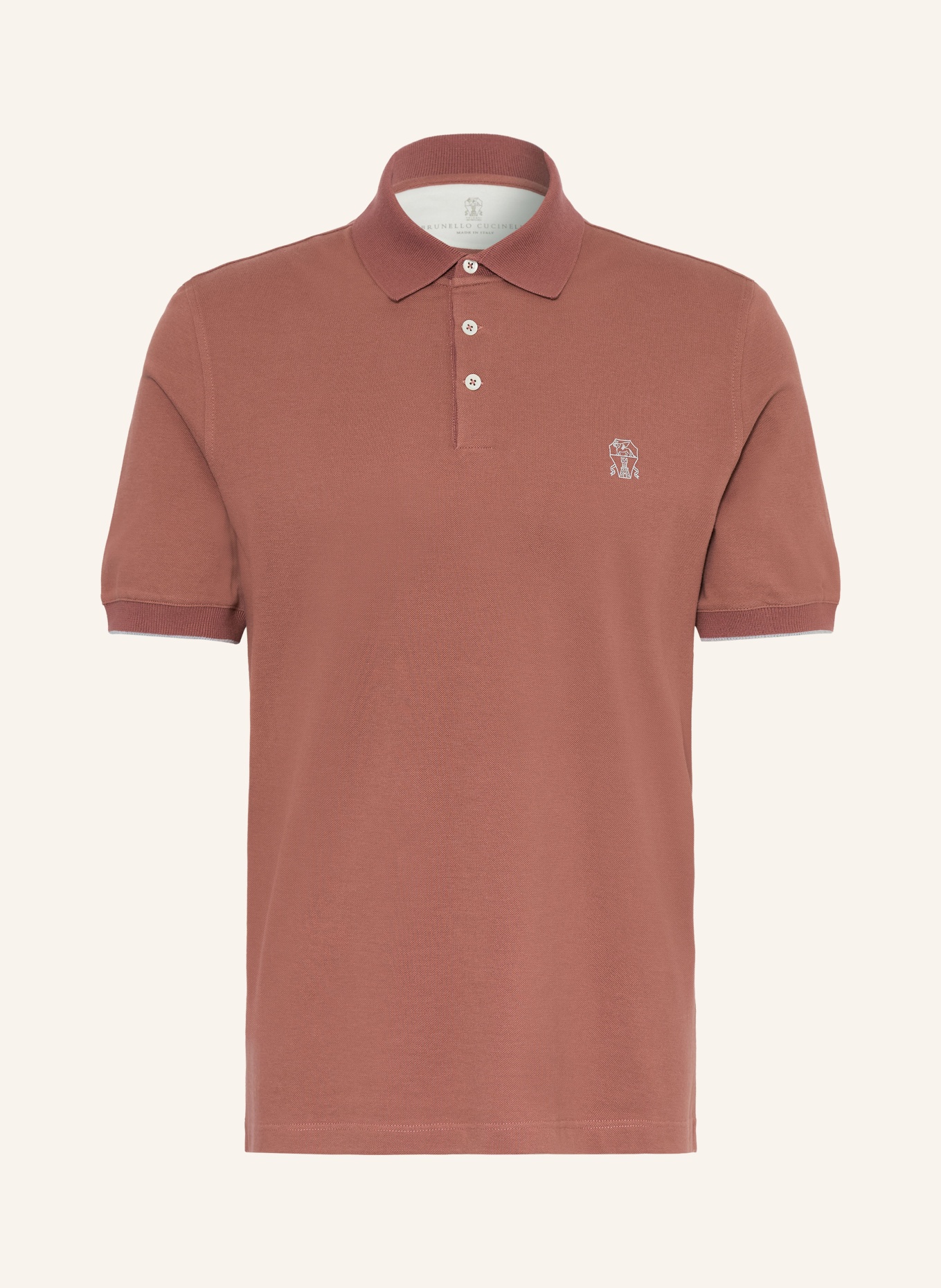 BRUNELLO CUCINELLI Piqué-Poloshirt: HELLROT