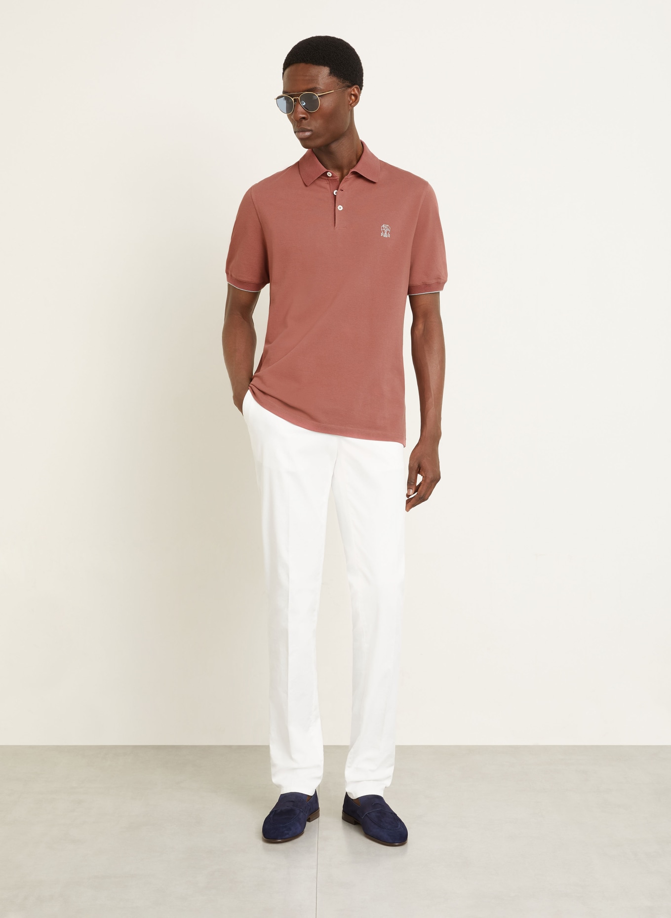 BRUNELLO CUCINELLI Piqué-Poloshirt: HELLROT
