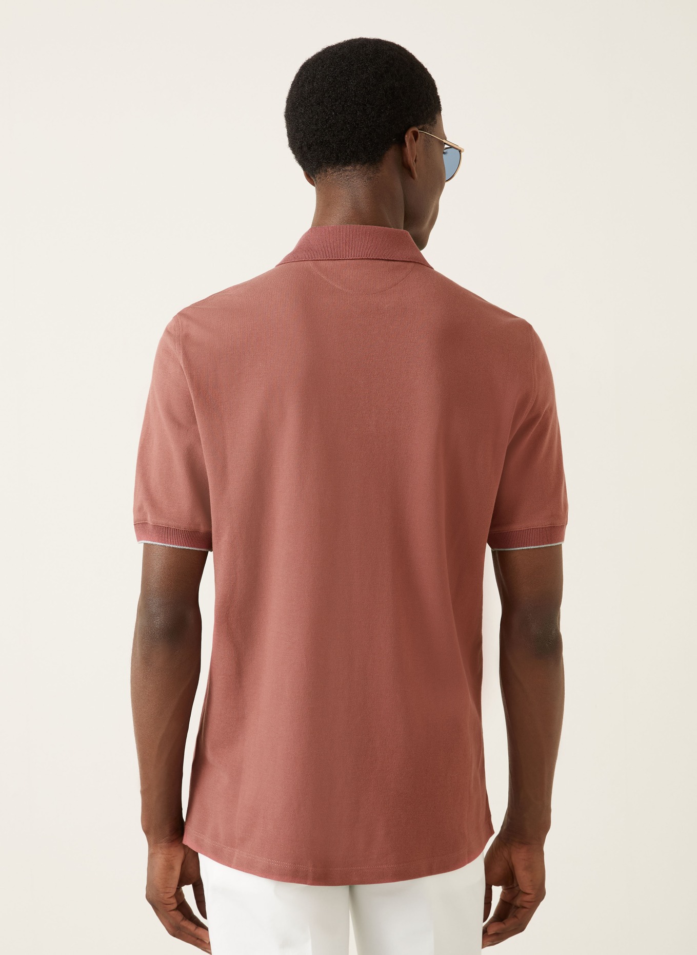 BRUNELLO CUCINELLI Piqué-Poloshirt: HELLROT