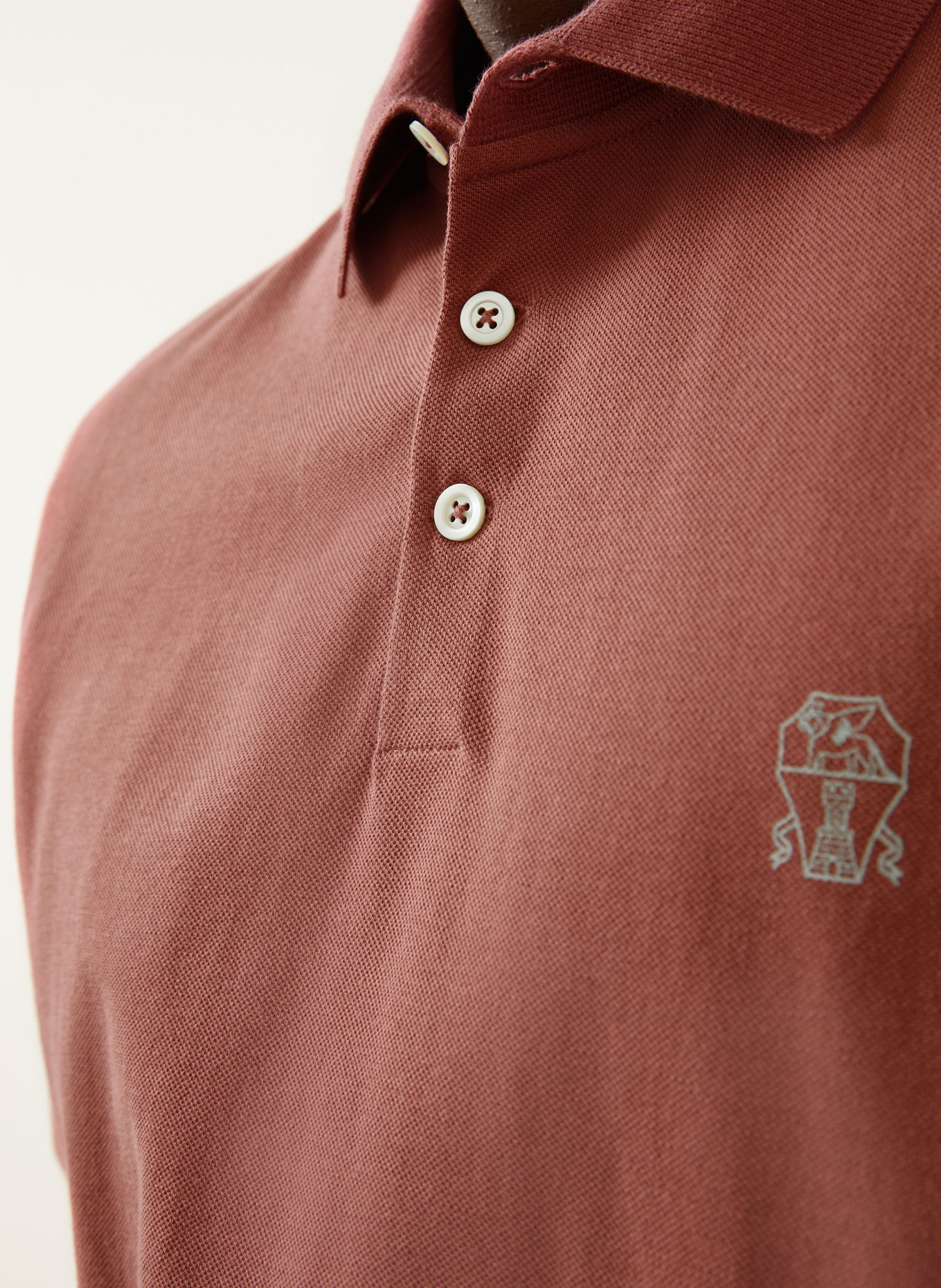 BRUNELLO CUCINELLI Piqué-Poloshirt: HELLROT