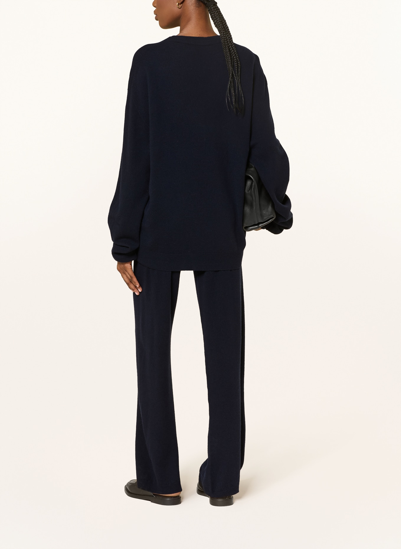 black palms Spodnie z dzianiny CASHI z dodatkiem kaszmiru: GRANATOWY