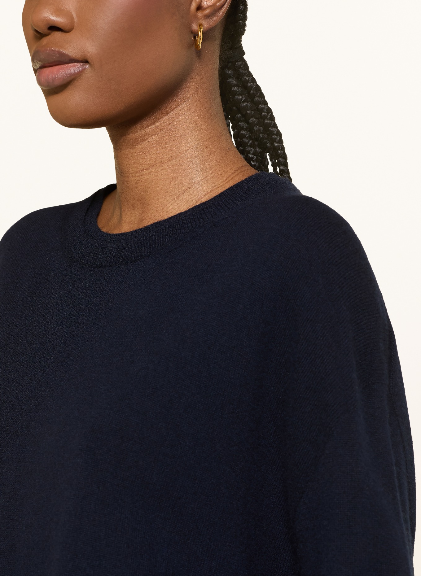 black palms Sweter z wełny merino z dodatkiem kaszmiru: GRANATOWY