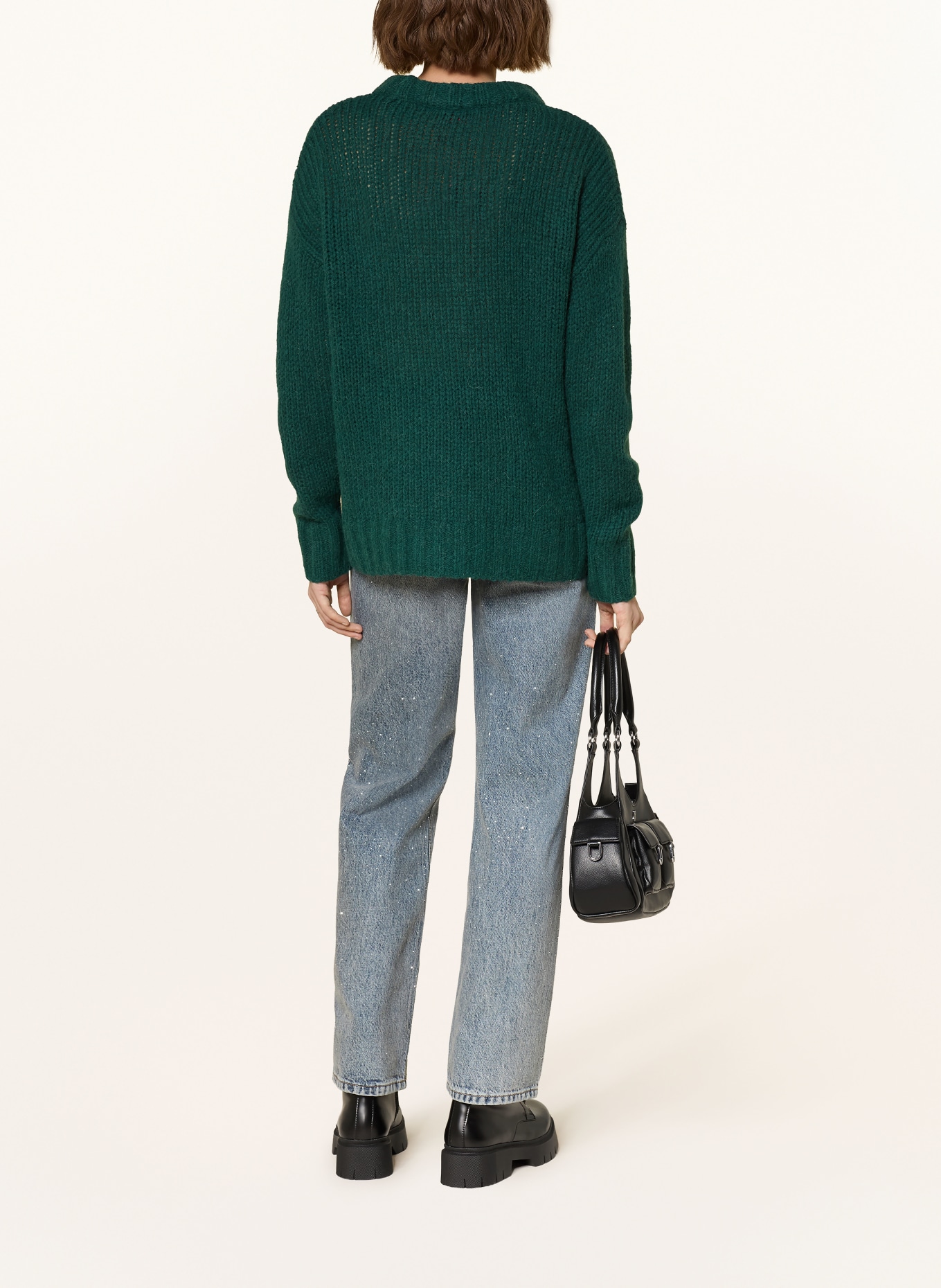 HUGO Sweter SLOOSSY: CIEMNOZIELONY