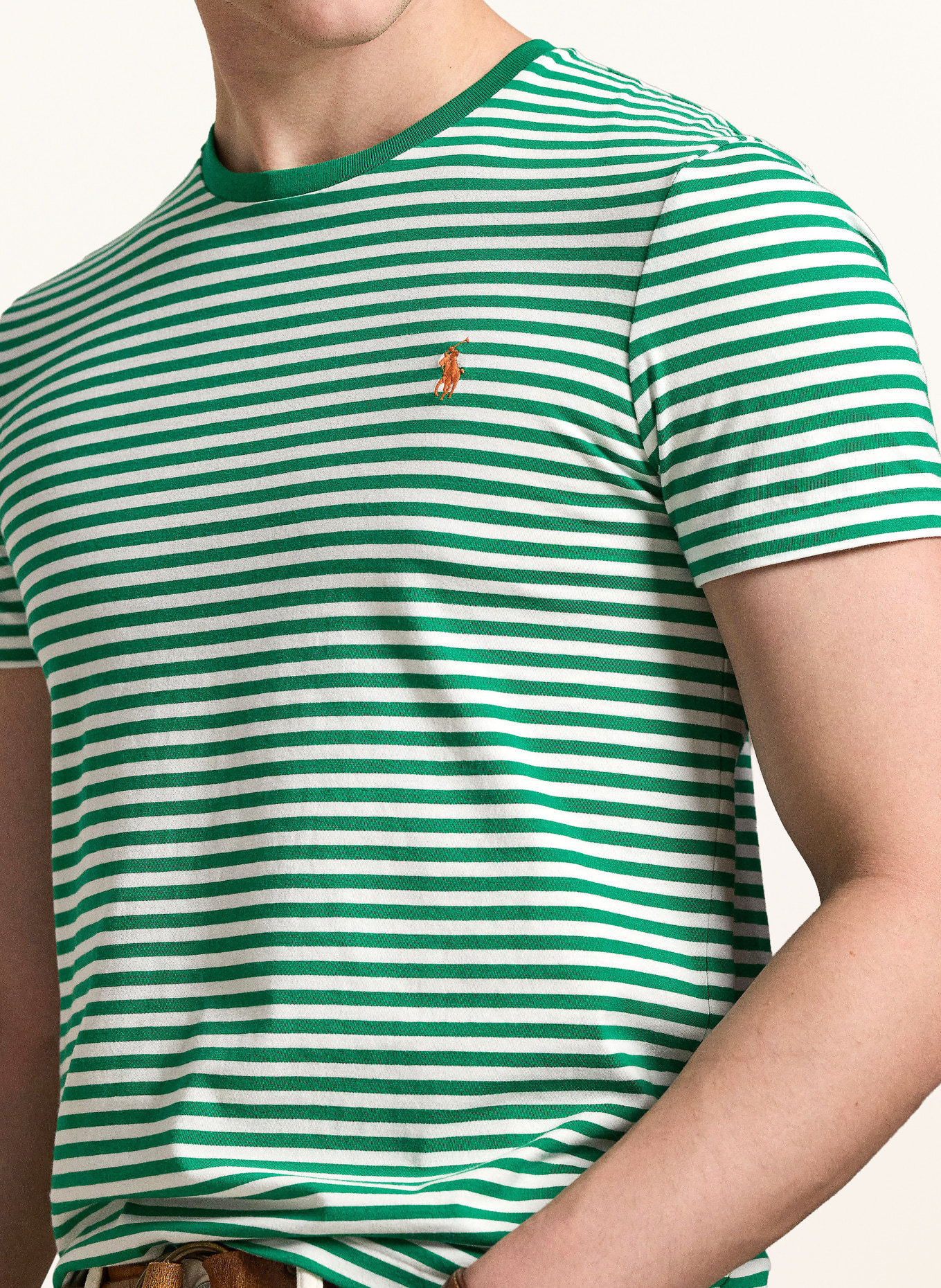 POLO RALPH LAUREN Tričko: ZELENÁ / BÍLÁ