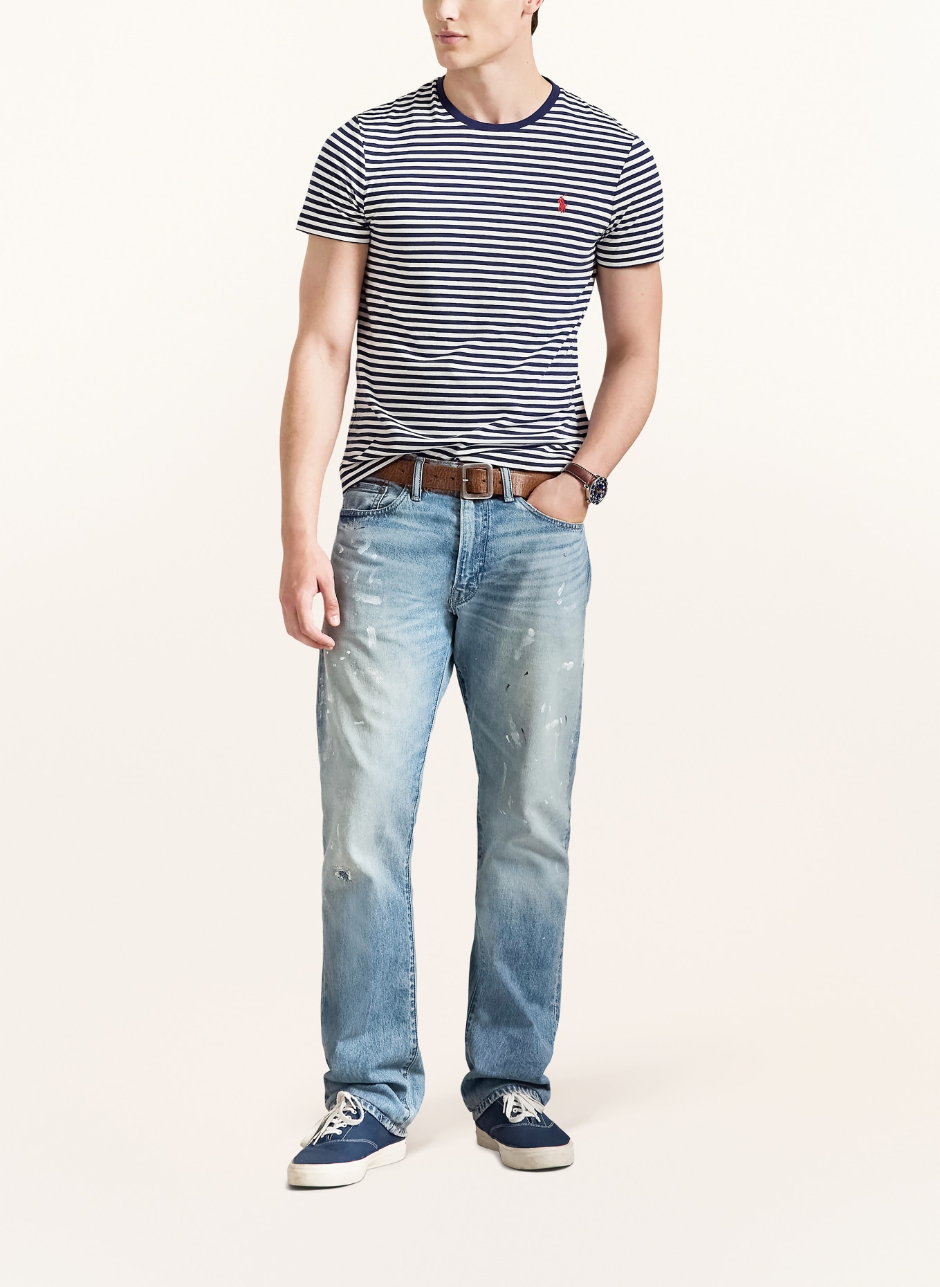 POLO RALPH LAUREN T-Shirt: DUNKELBLAU / WEISS