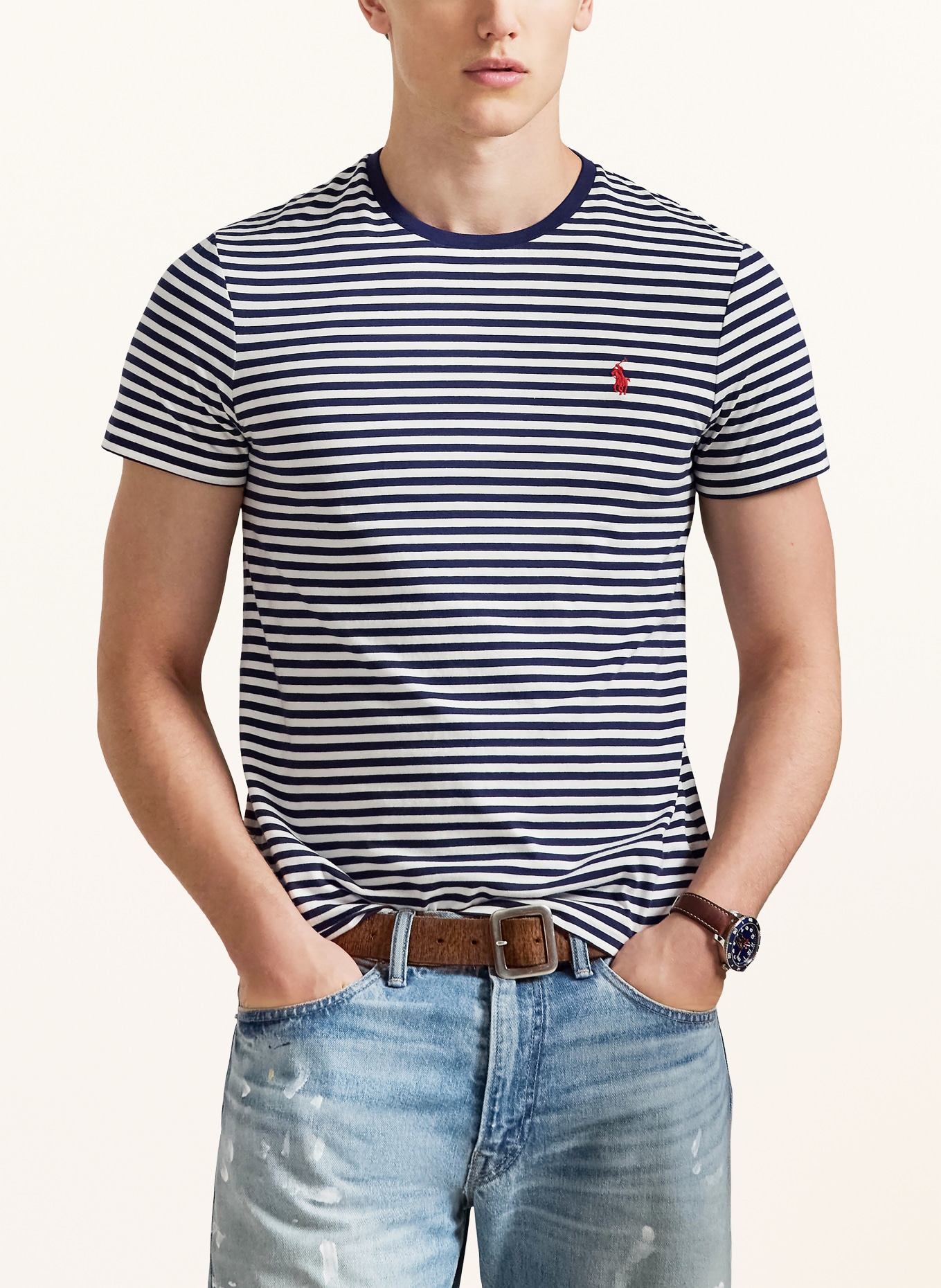 POLO RALPH LAUREN T-Shirt: DUNKELBLAU / WEISS