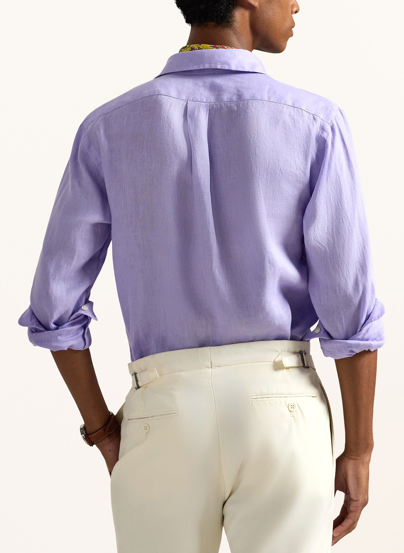 POLO RALPH LAUREN Linnen overhemd Custom Fit: LICHTPAARS / DONKERBLAUW