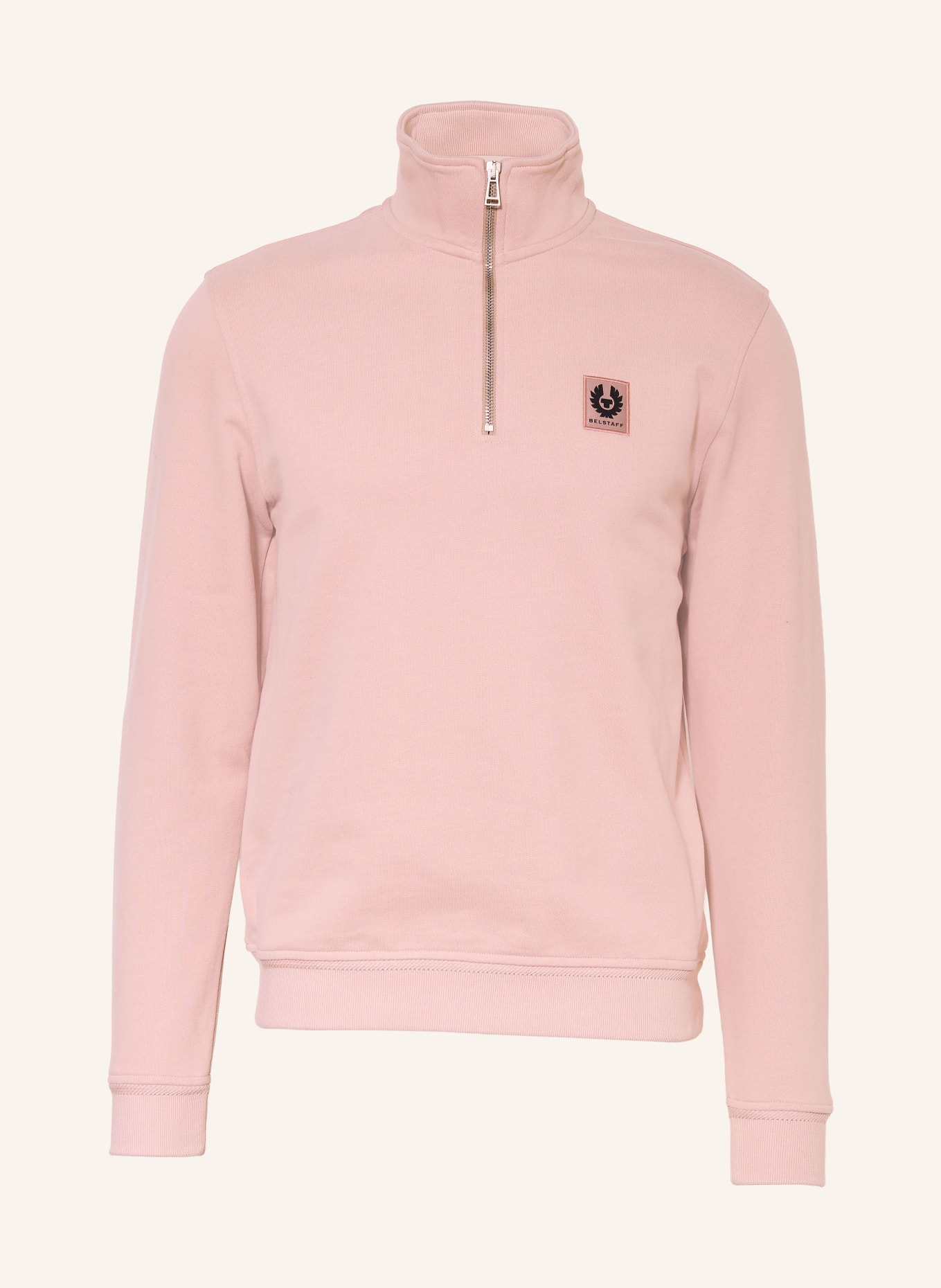BELSTAFF Half-zip sweater in sweatshirt fabric: ROSE