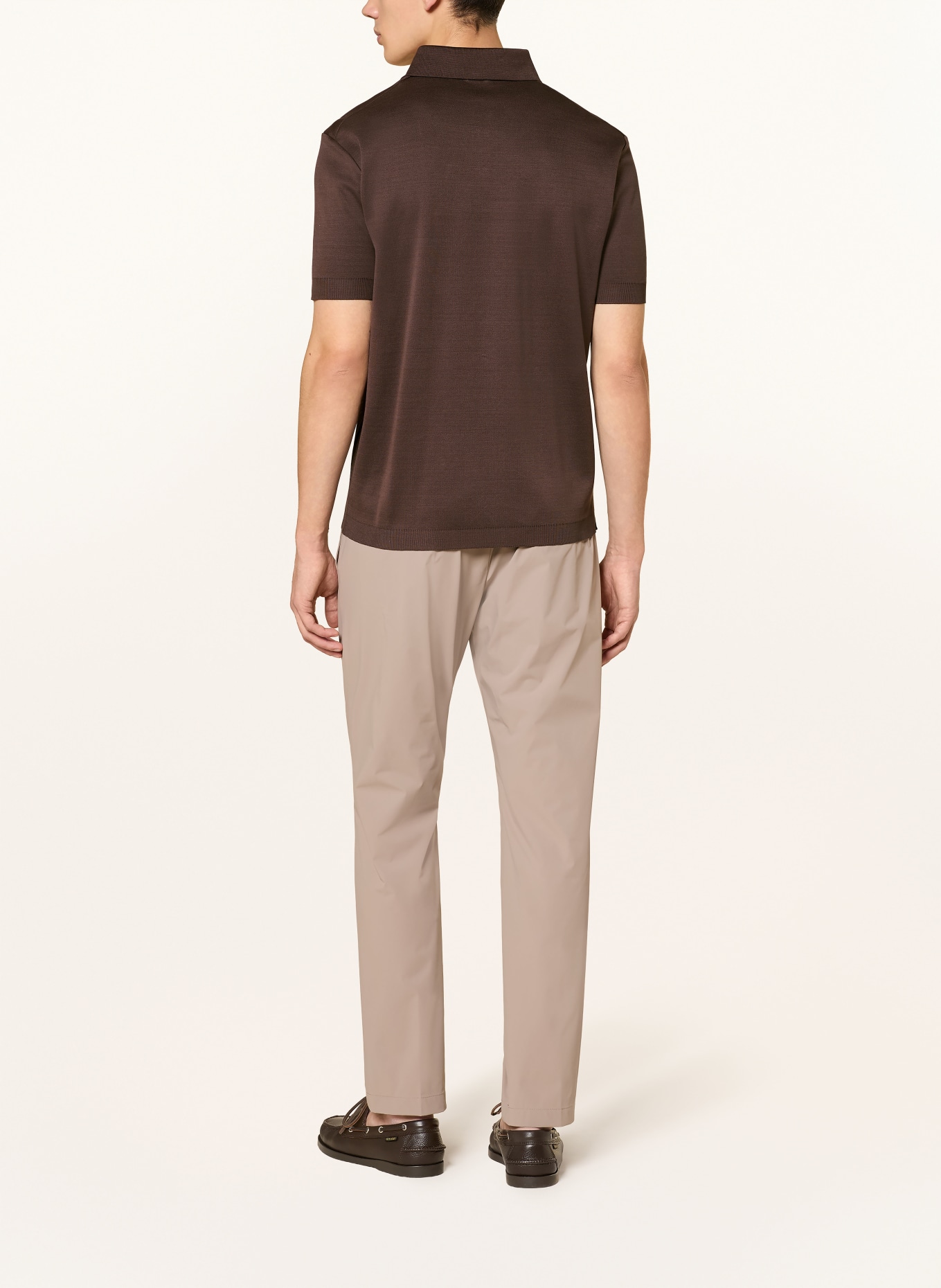 HERNO Koszulka polo z dżerseju: CIEMNOBRĄZOWY