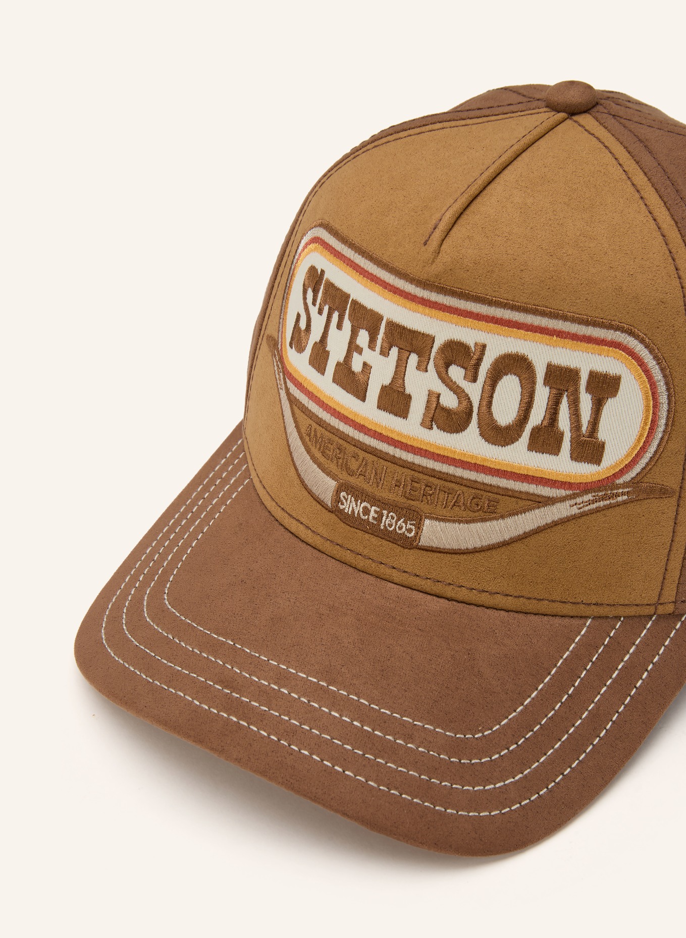STETSON Cap: BRAUN / COGNAC / ECRU