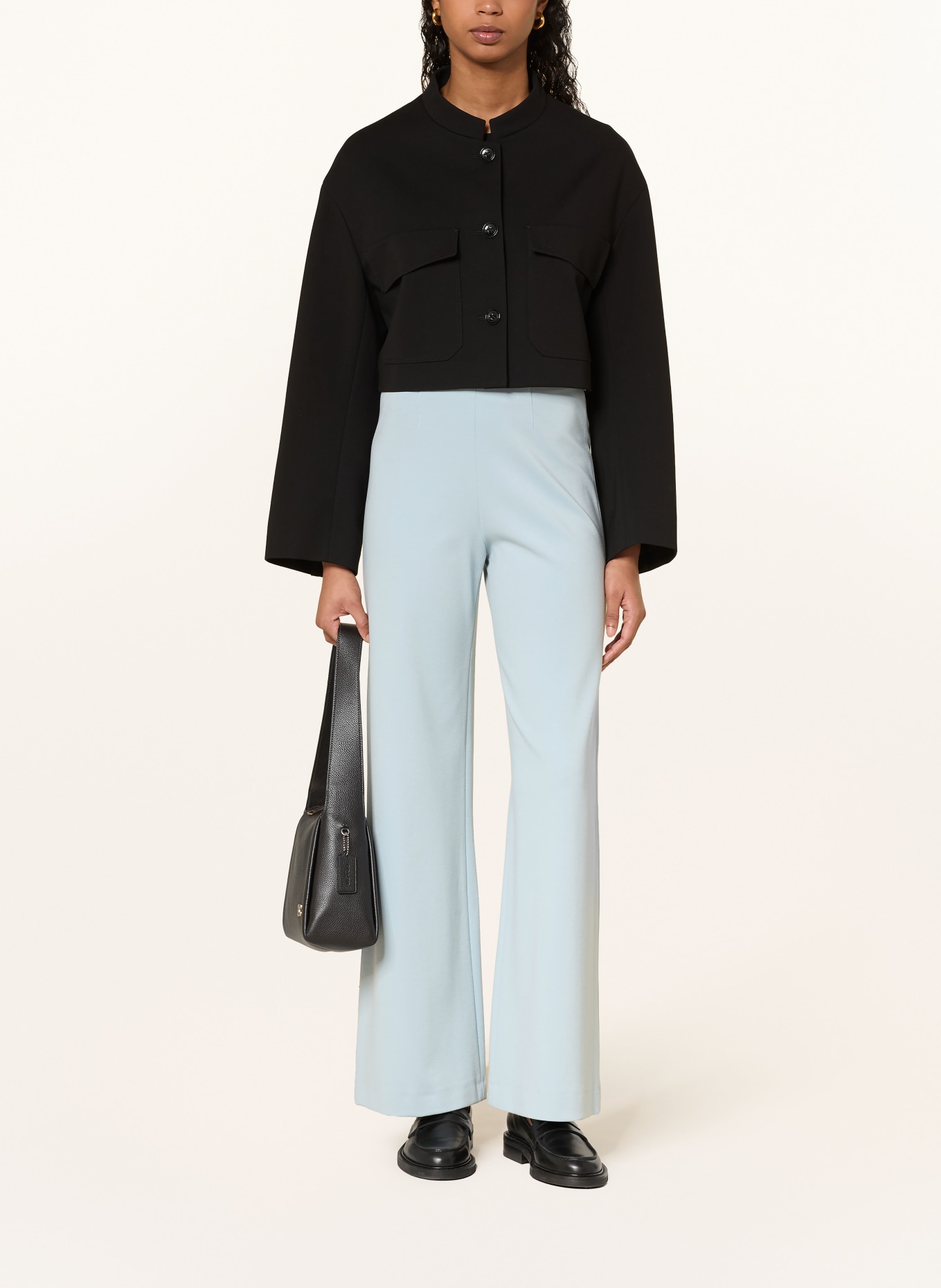 SEDUCTIVE KIMBERLY jersey wide-leg pants: LIGHT BLUE