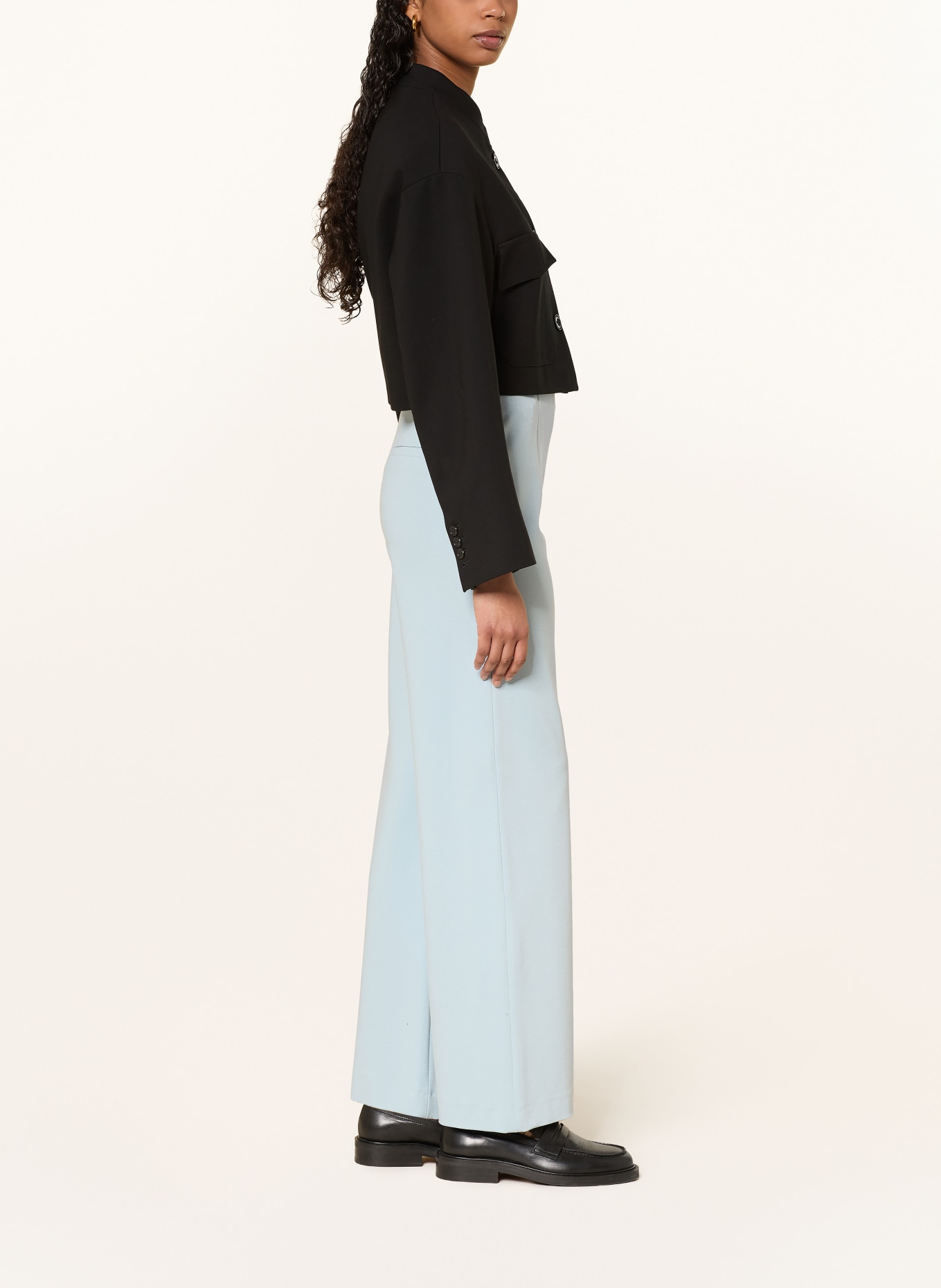 SEDUCTIVE KIMBERLY jersey wide-leg pants: LIGHT BLUE