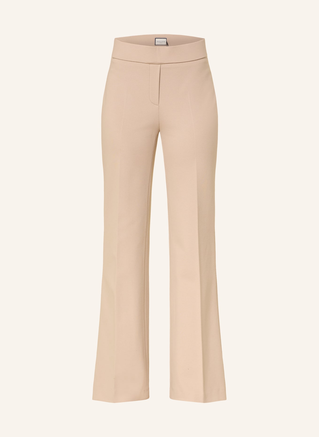 SEDUCTIVE Spodnie bootcut NANOU z dżerseju: BEŻOWY