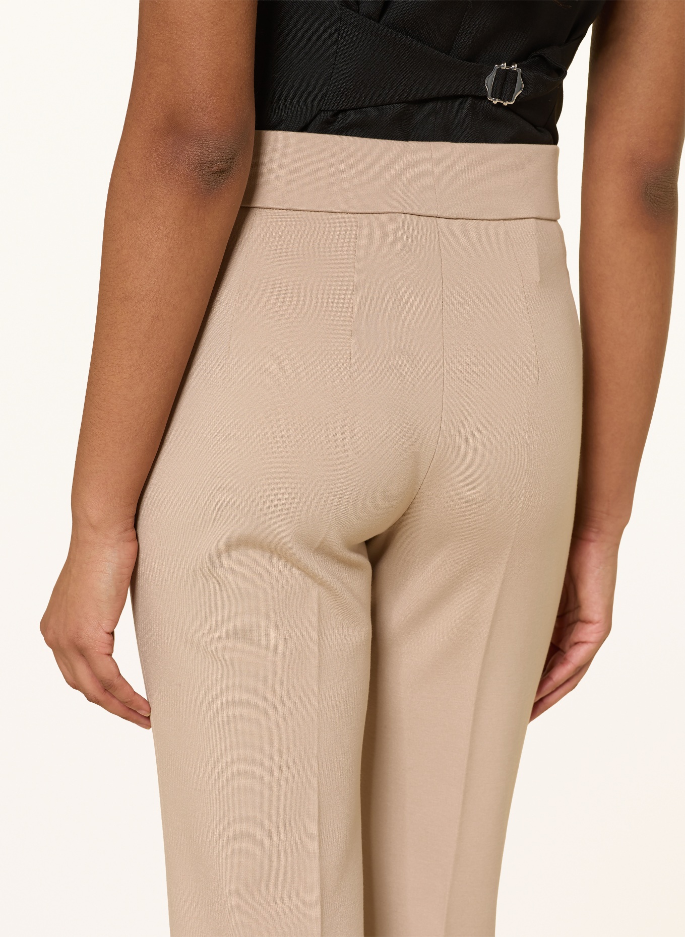 SEDUCTIVE Spodnie bootcut NANOU z dżerseju: BEŻOWY