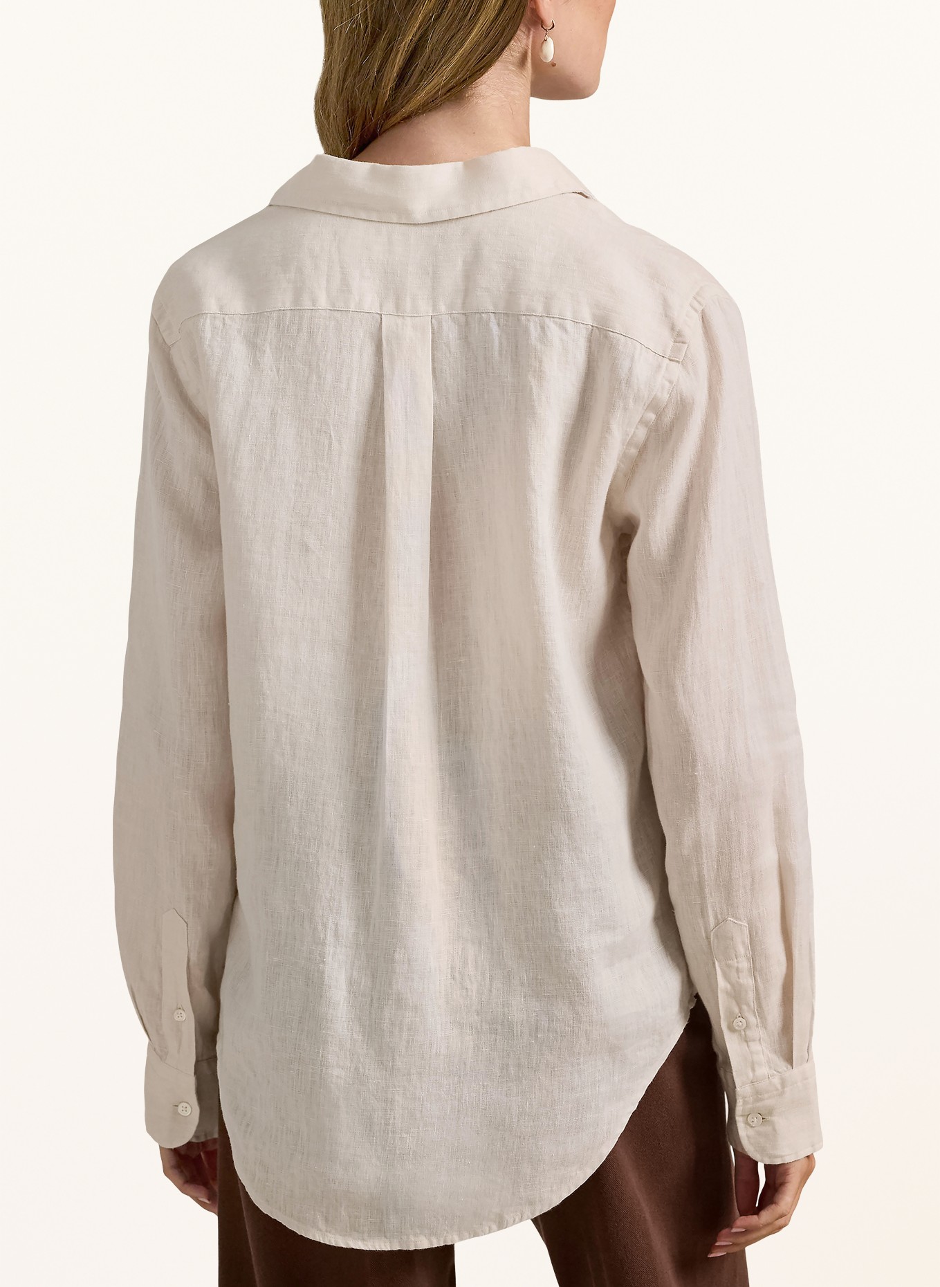 POLO RALPH LAUREN Hemdbluse aus Leinen: CREME / DUNKELBLAU