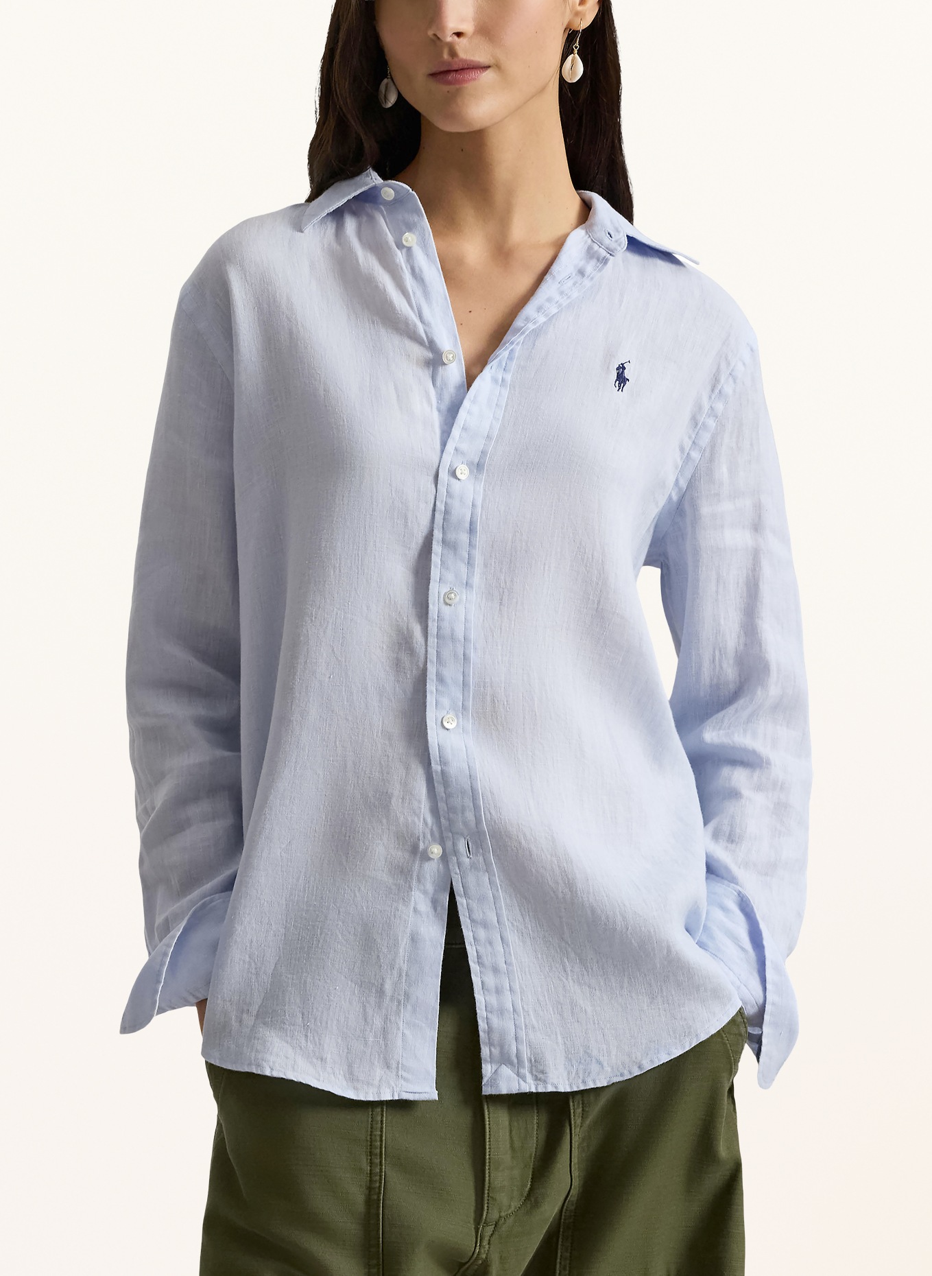 POLO RALPH LAUREN Koszula z lnu: JASNONIEBIESKI / GRANATOWY