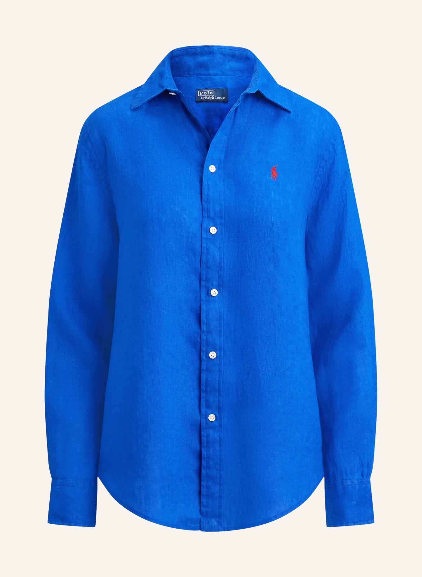 POLO RALPH LAUREN Koszula z lnu: GRANATOWY / CIEMNOCZERWONY