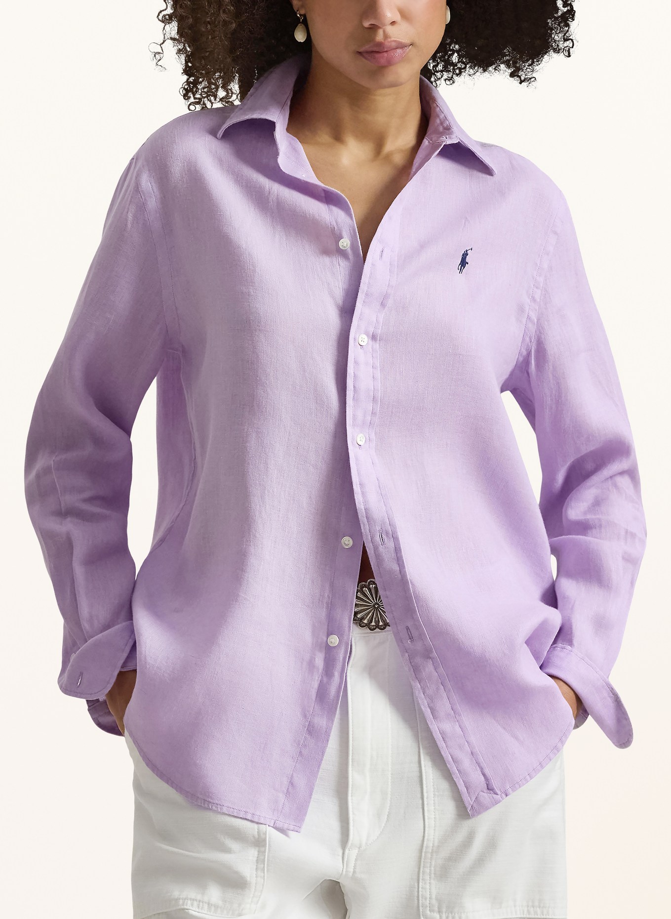 POLO RALPH LAUREN Hemdbluse aus Leinen: HELLLILA