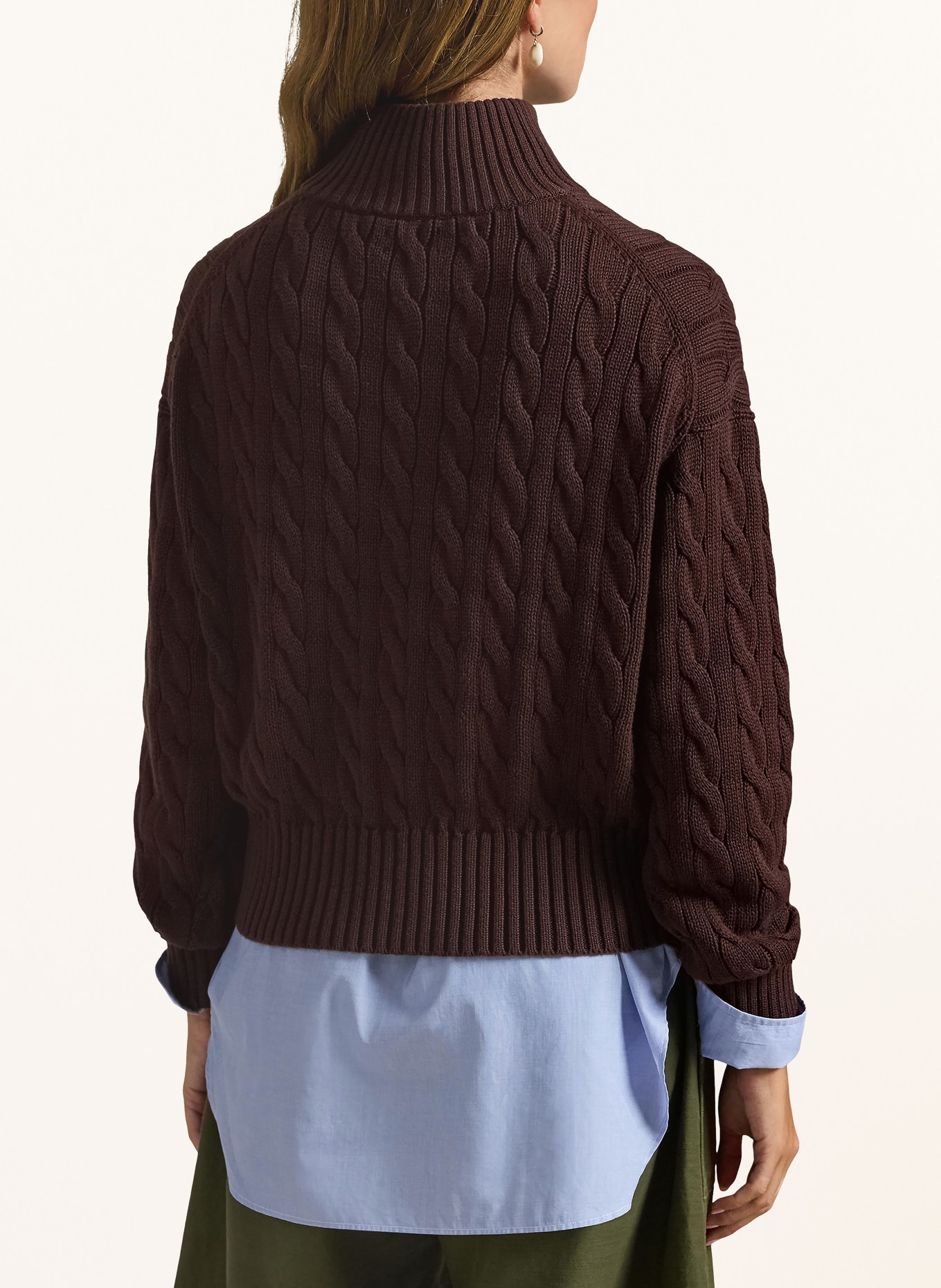 POLO RALPH LAUREN Troyer: DUNKELBRAUN / CREME