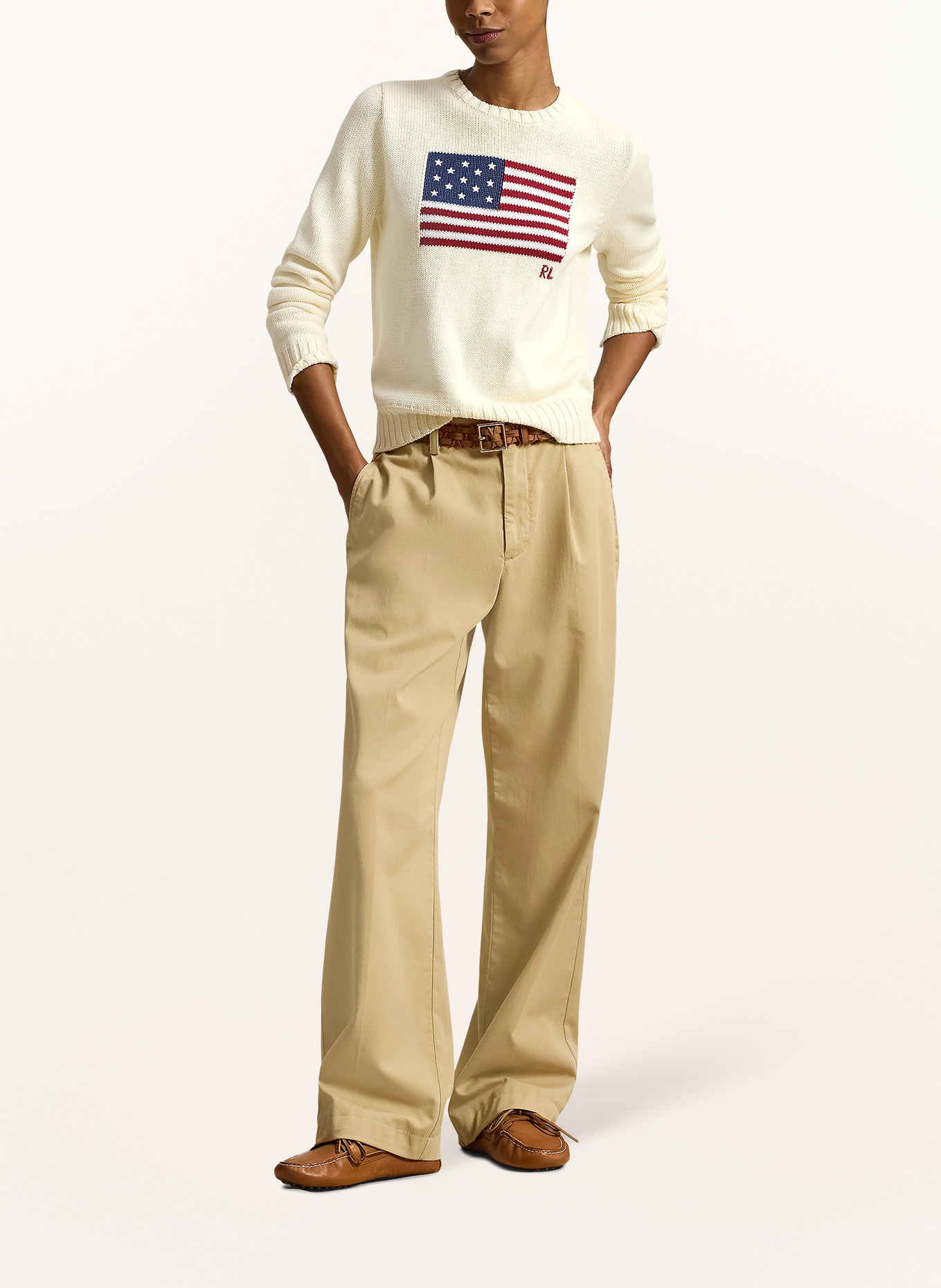 POLO RALPH LAUREN Pullover: CREME / DUNKELROT / DUNKELBLAU