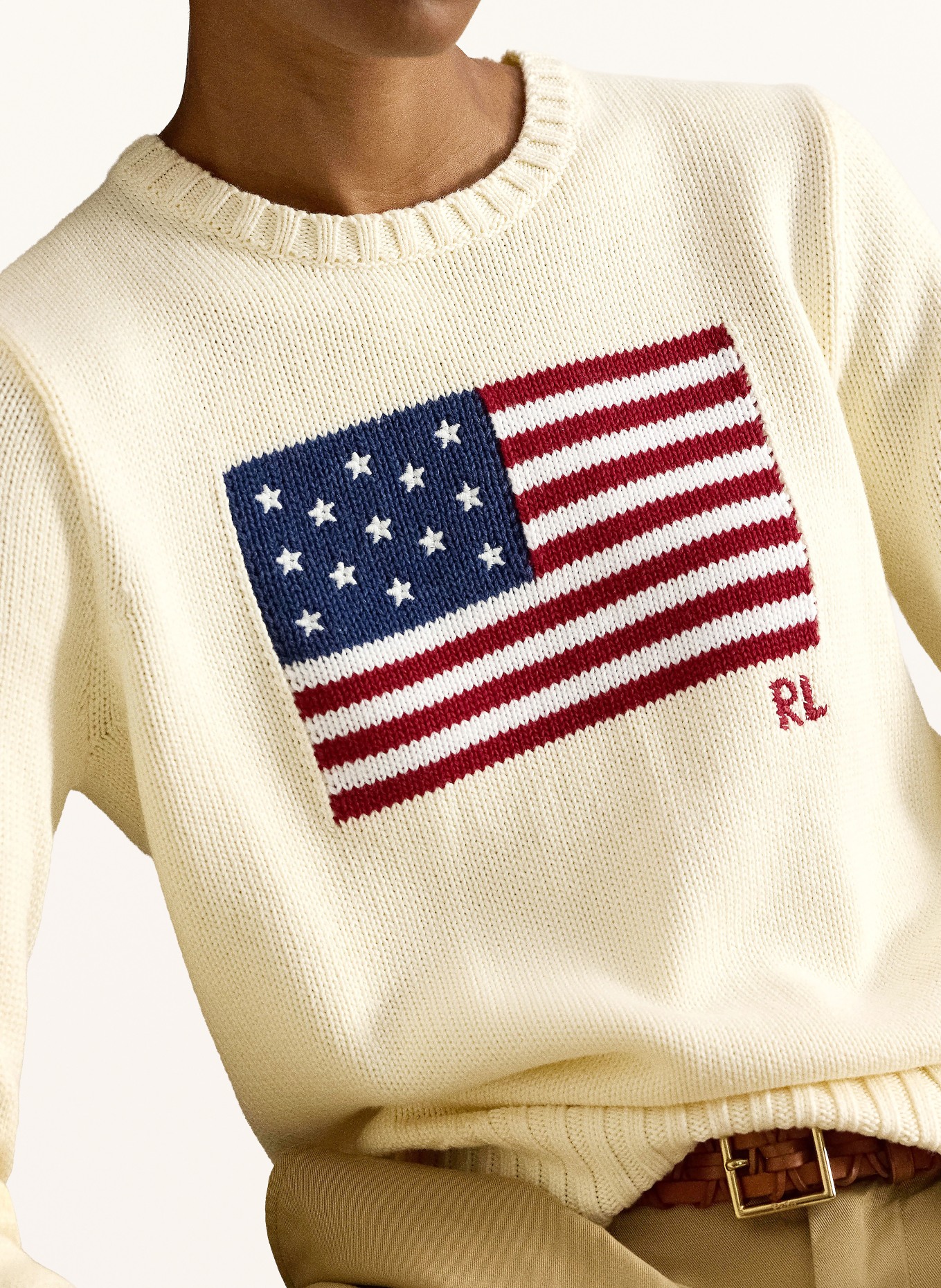 POLO RALPH LAUREN Pullover: CREME / DUNKELROT / DUNKELBLAU