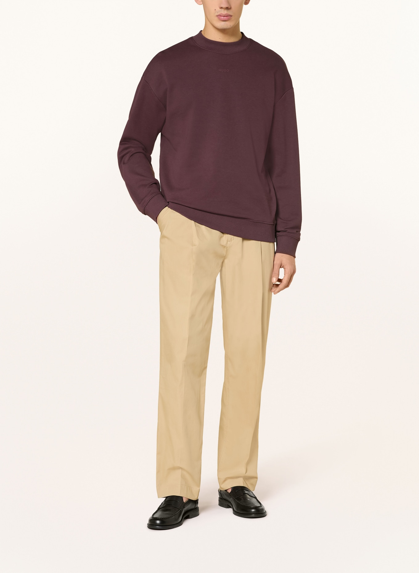 HUGO Sweatshirt DAPOCREW: DUNKELBRAUN