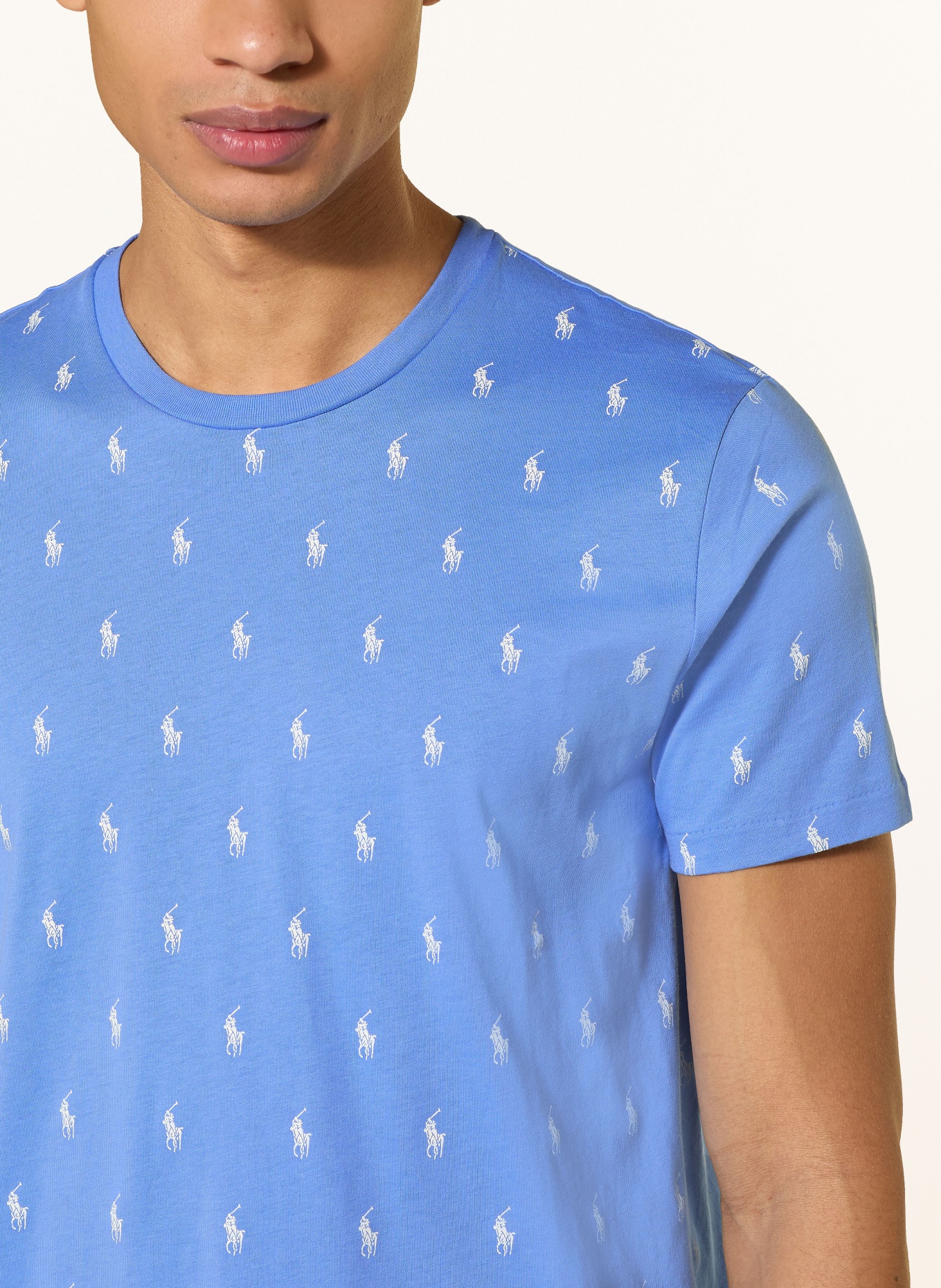 POLO RALPH LAUREN Lounge-Shirt: BLAU / WEISS