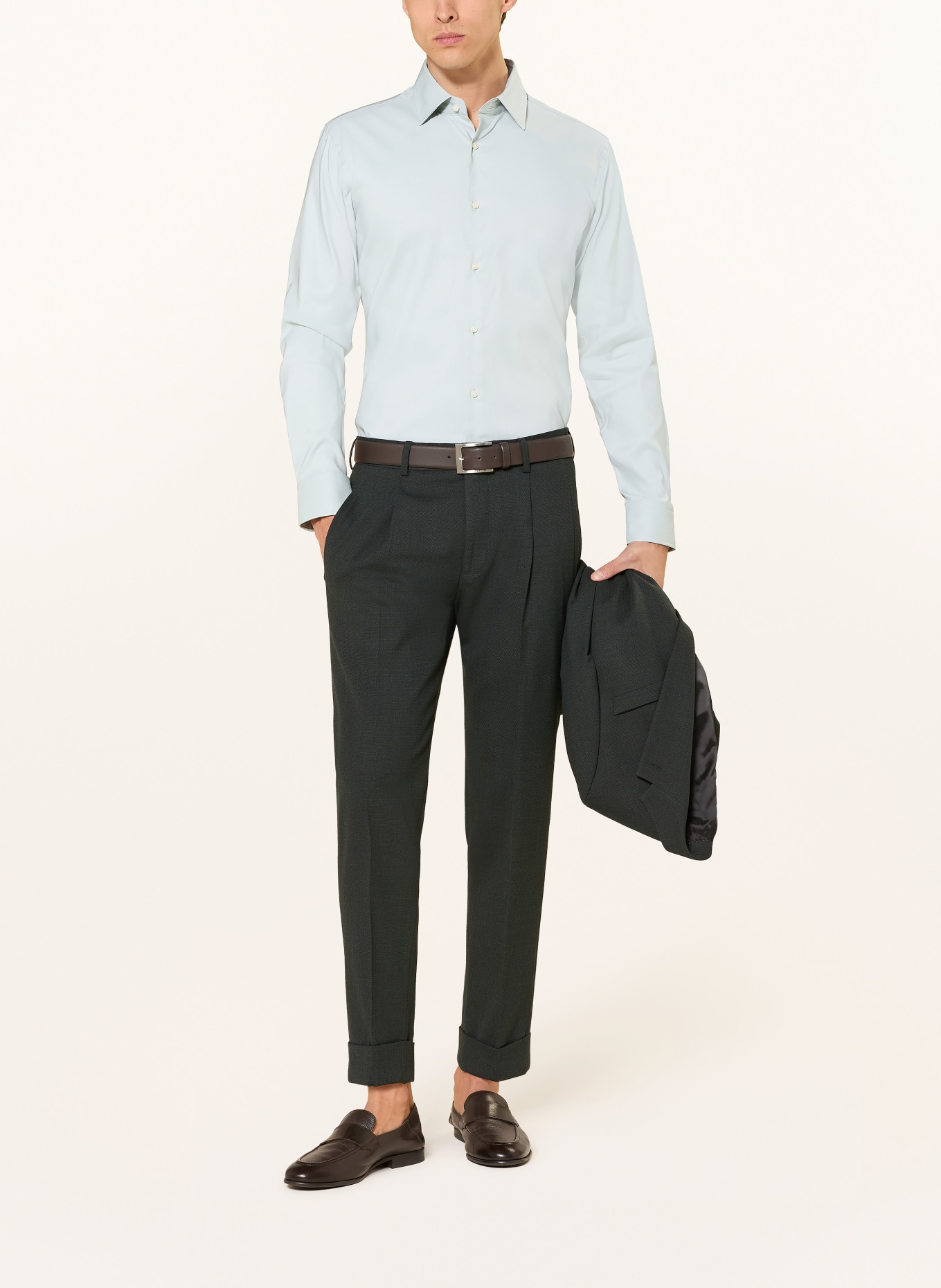 BOSS Košile HANK Slim Fit: SVĚTLE ZELENÁ