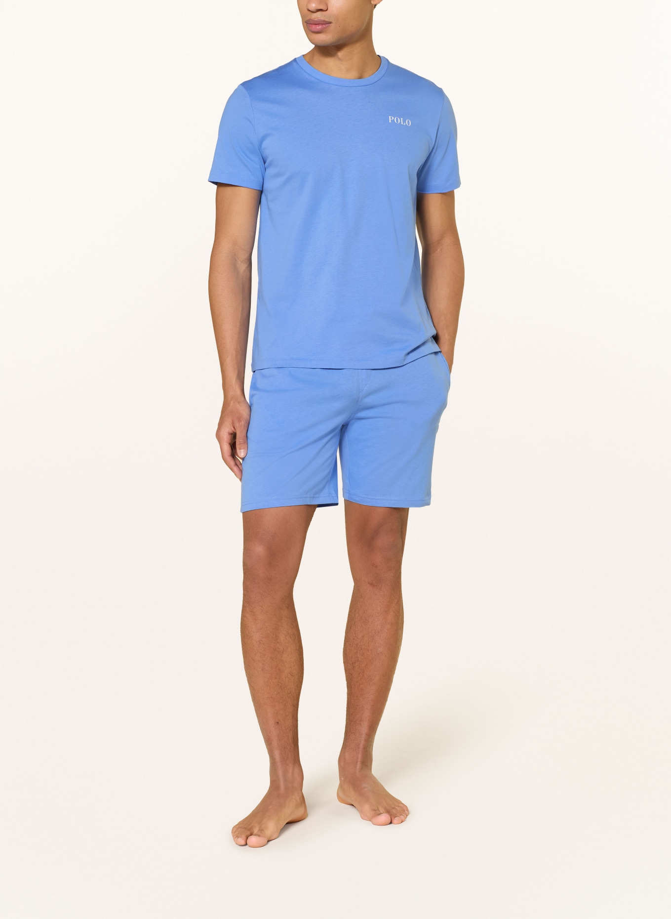 POLO RALPH LAUREN Pohodlné domácí šortky z mikinové látky: TMAVĚ MODRÁ