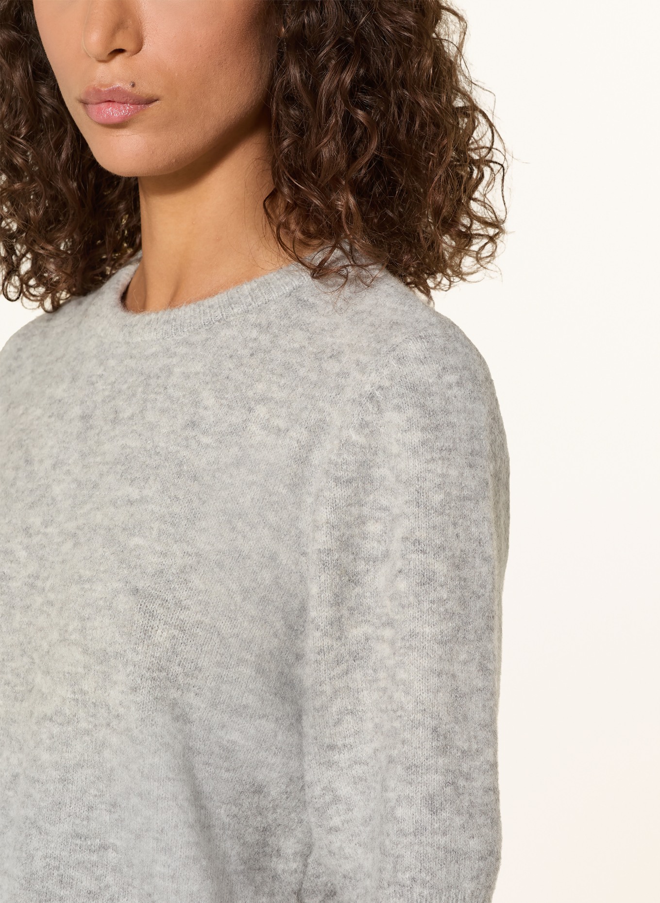 GESTUZ Dzianinowa koszulka ALPHAGZ z dodatkiem alpaki: JASNOCZARY