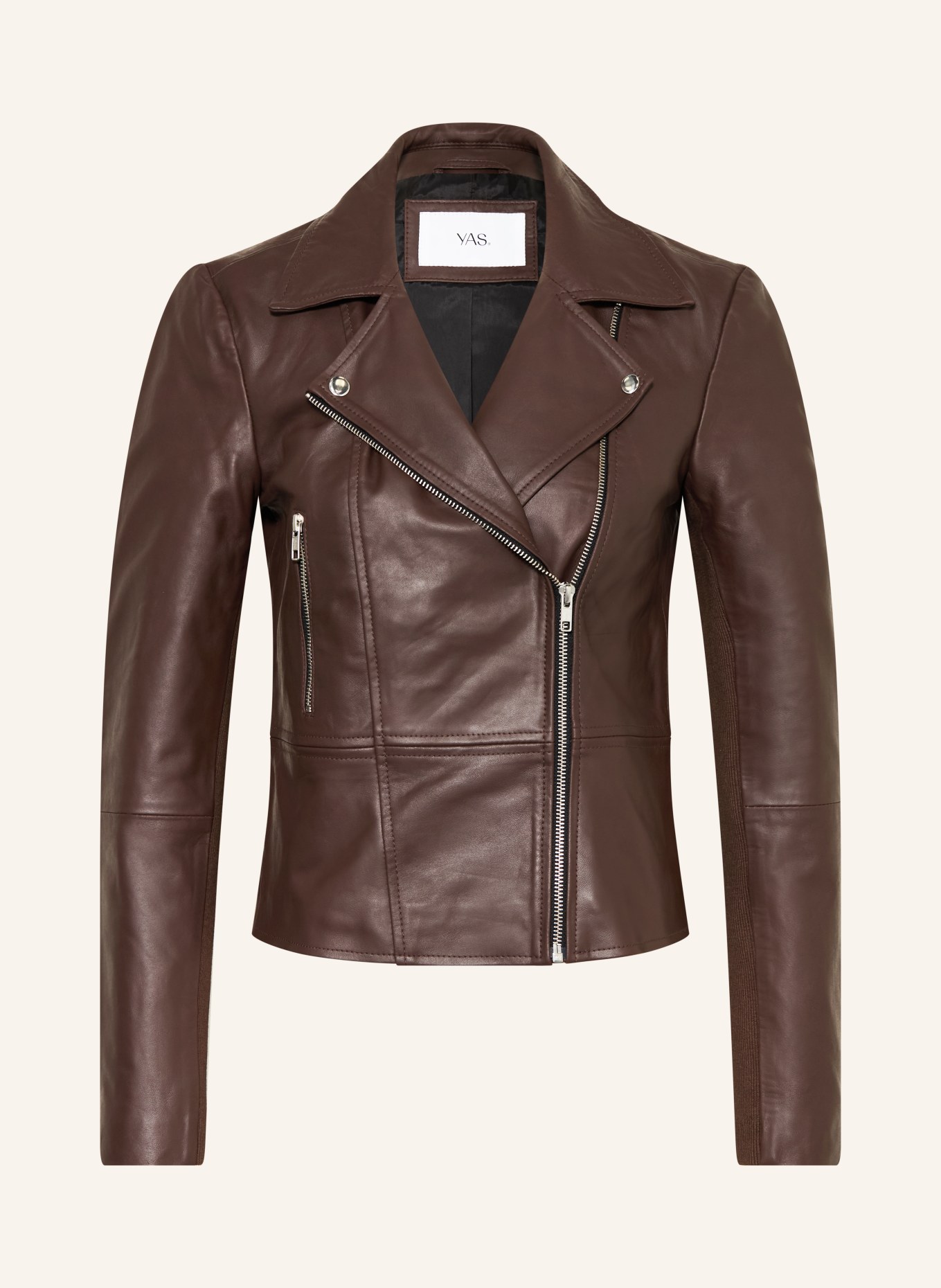 Y.A.S. Kurtka skórzana z mieszanki materiałów: CIEMNOCZERWONY