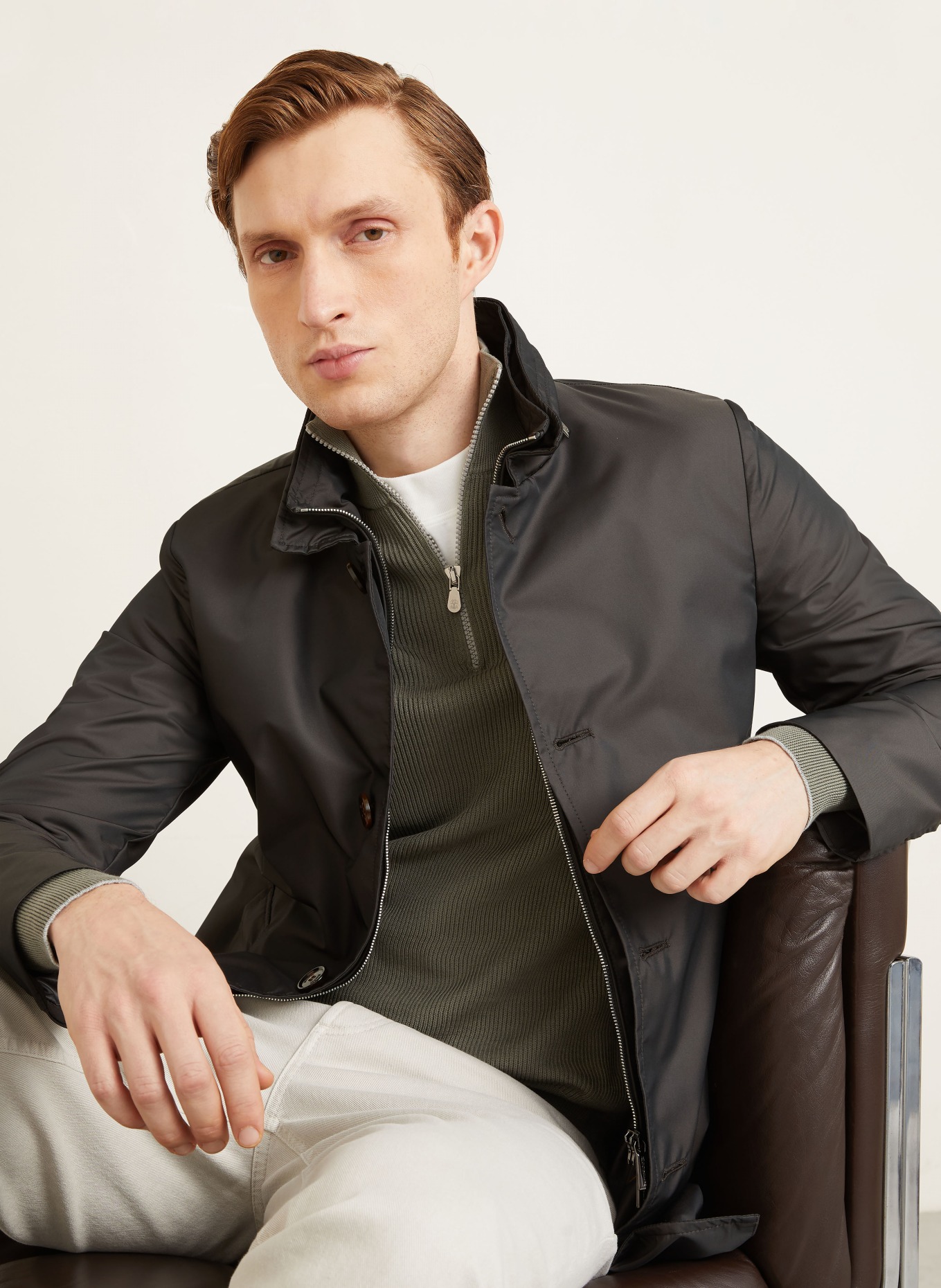 MOORER Jacke mit Blende: DUNKELGRAU