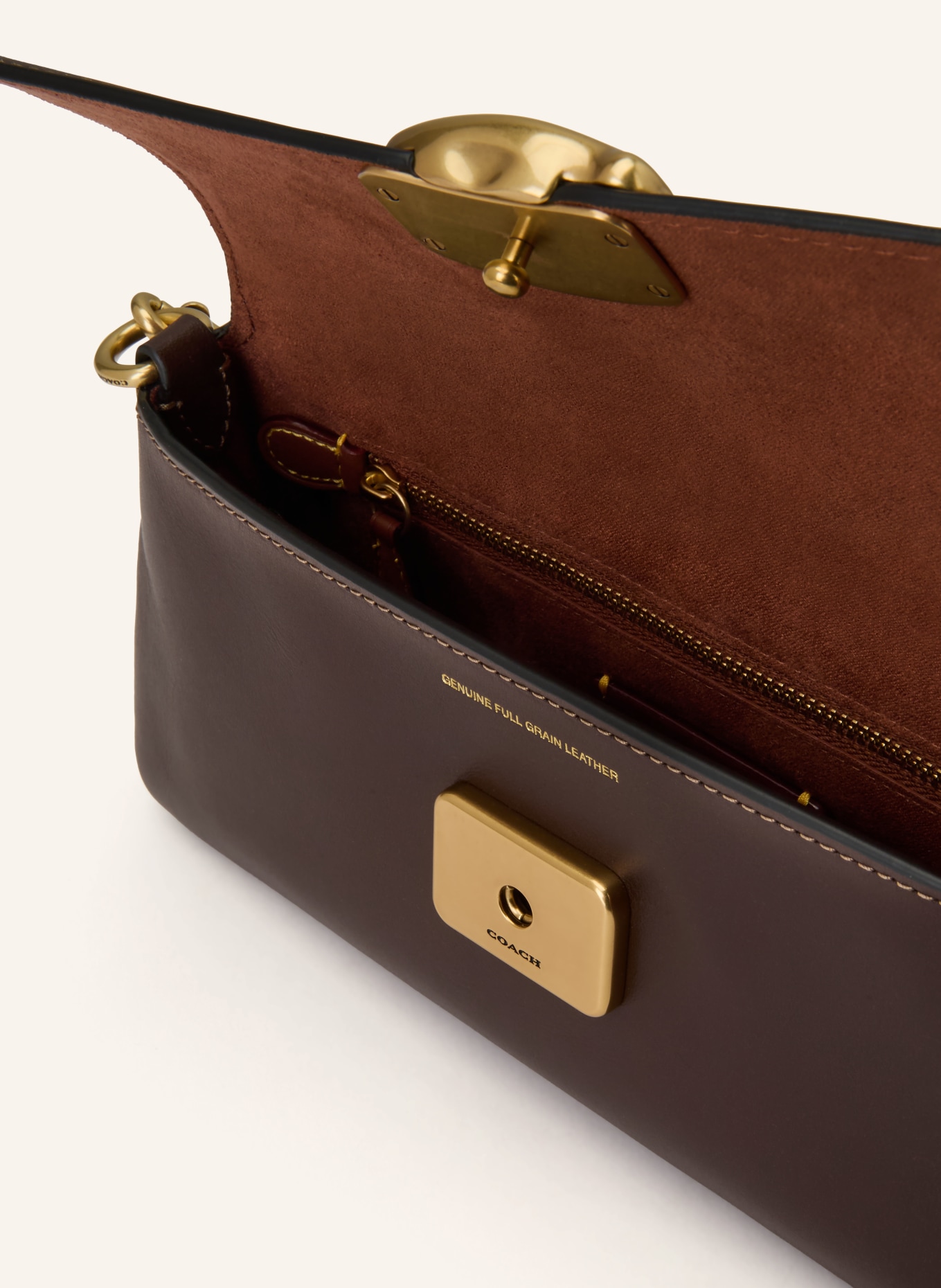 COACH Sac à bandoulière JET: MARRON FONCÉ / OR