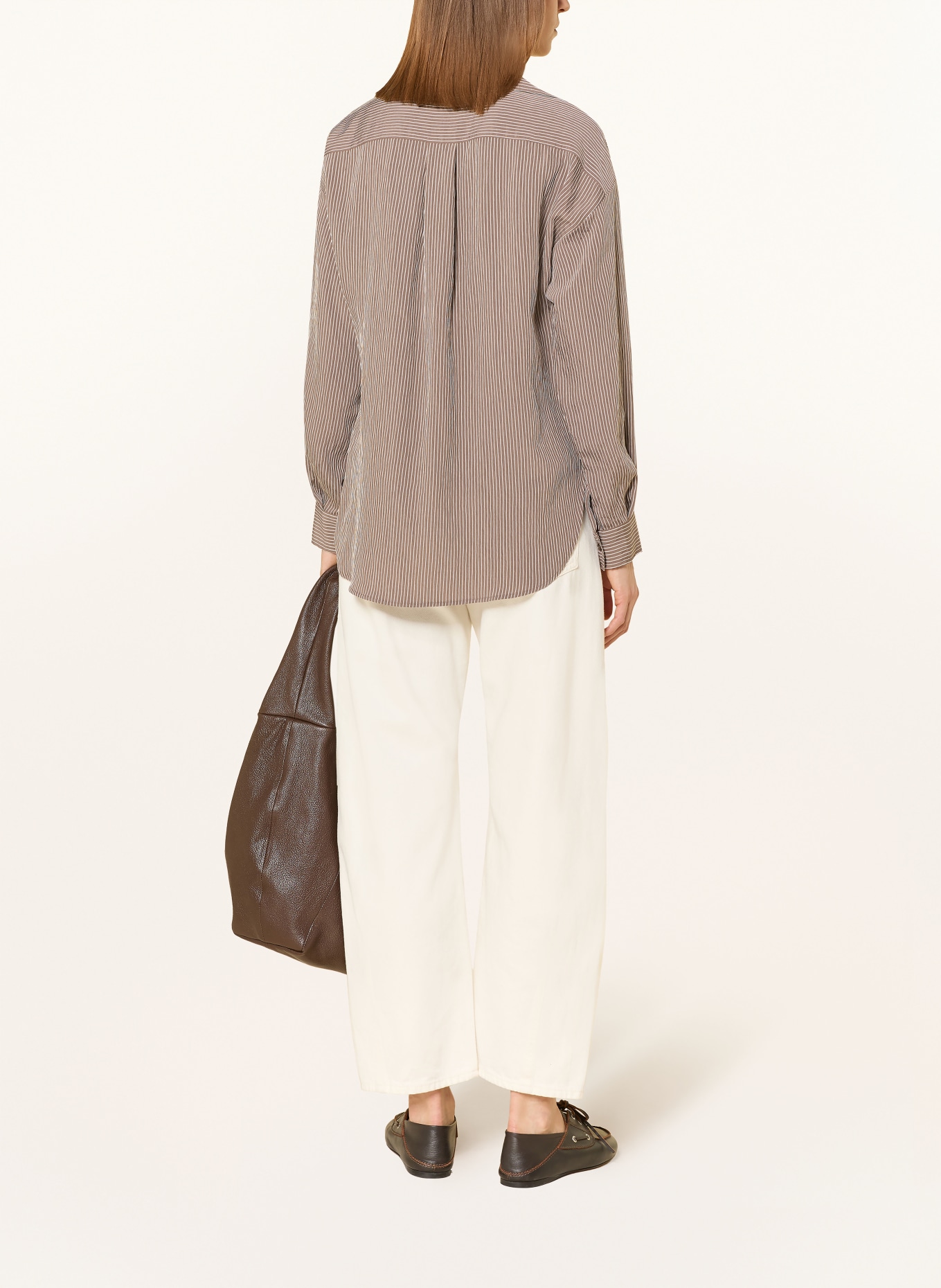 Marc O'Polo Shirt blouse: BROWN / WHITE