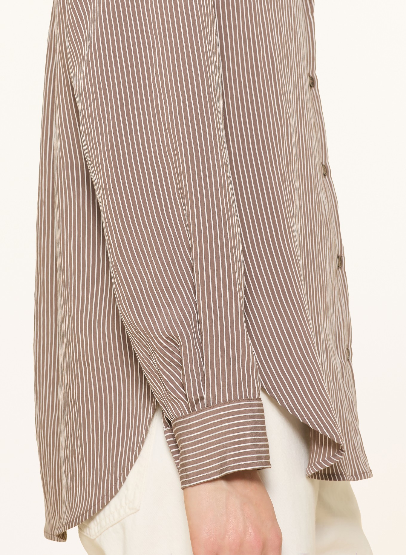 Marc O'Polo Shirt blouse: BROWN / WHITE