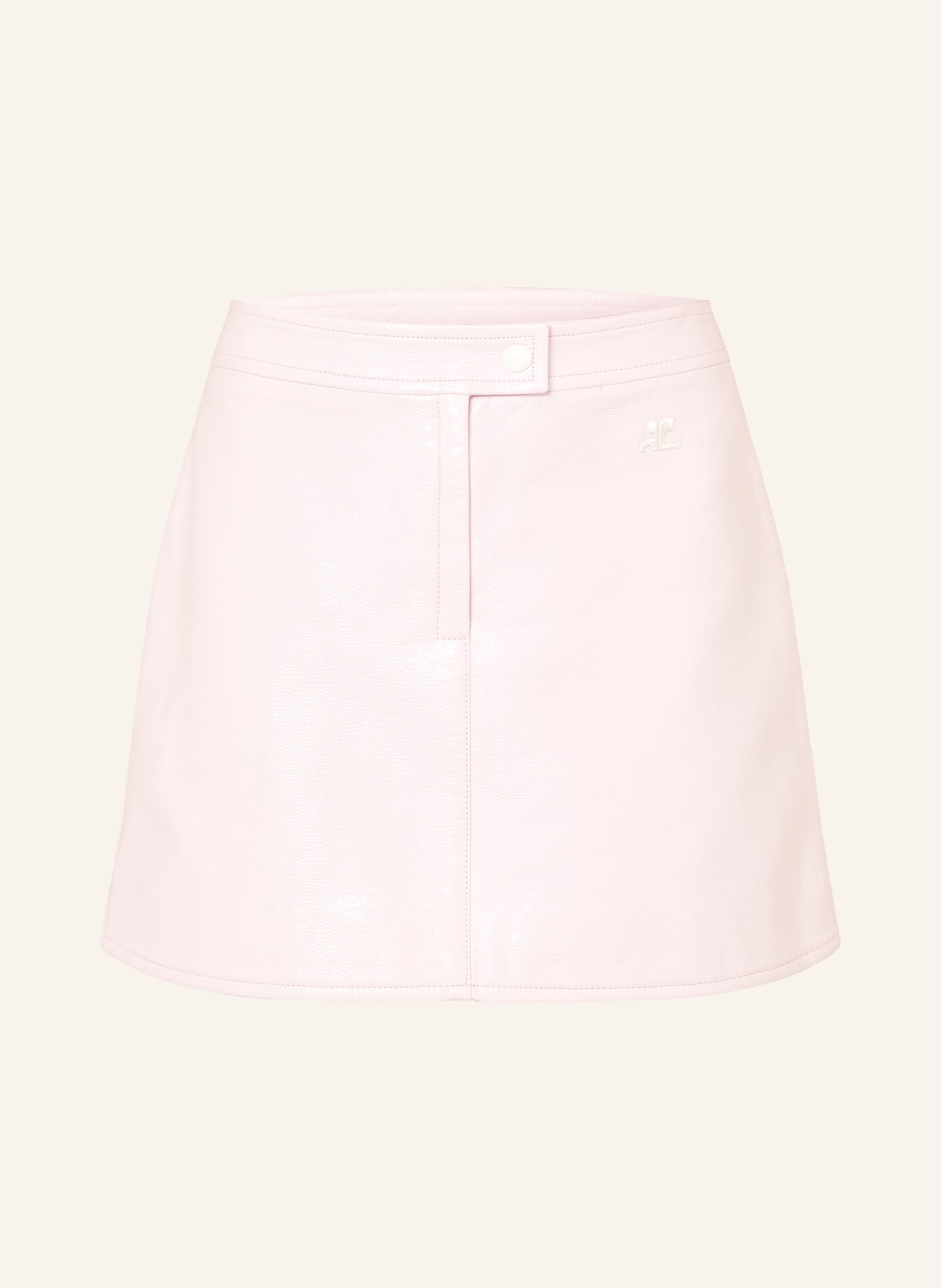 Courrèges Rock in Lederoptik: HELLROSA