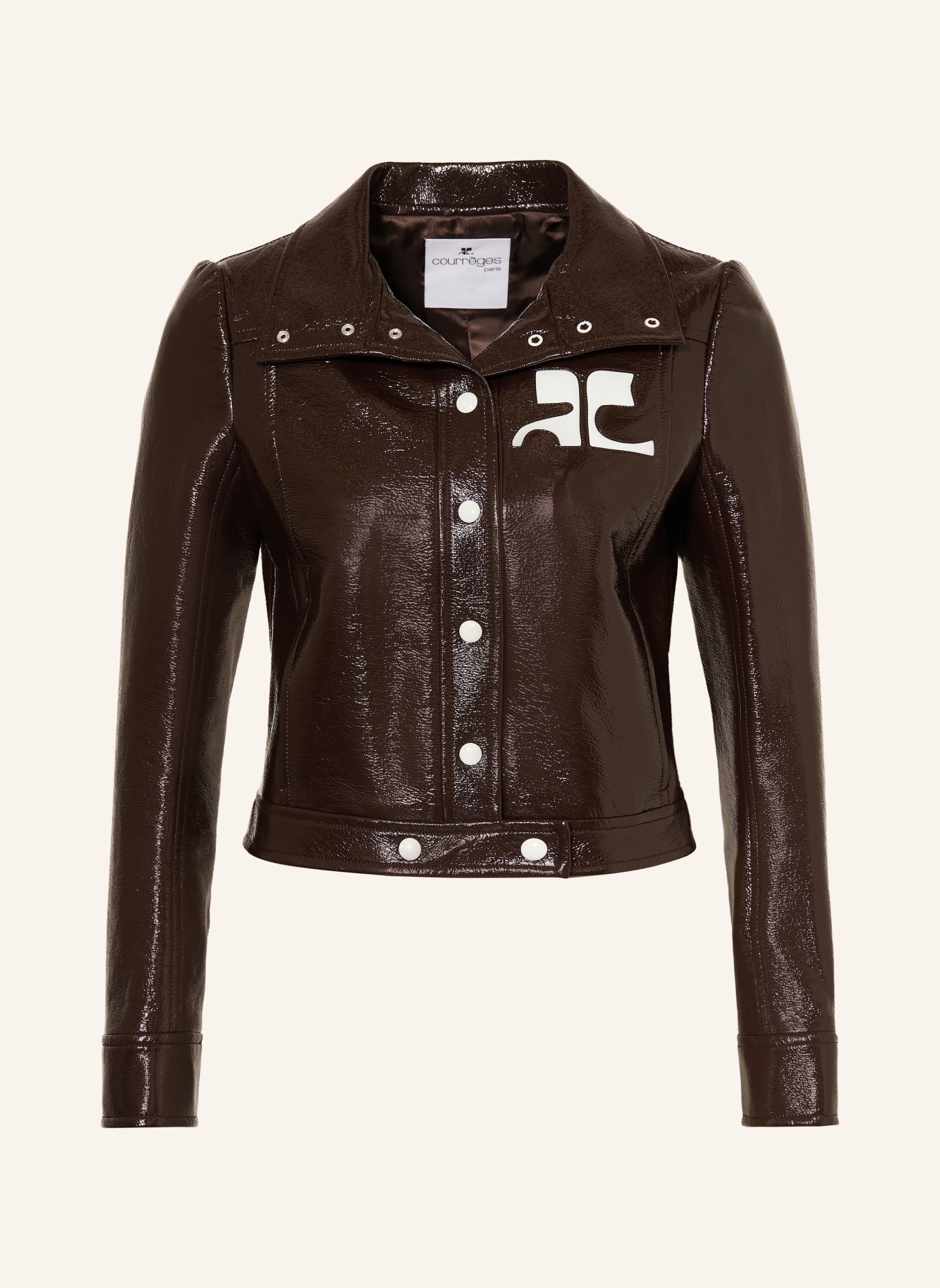 Courrèges Jacke in Lederoptik: DUNKELBRAUN