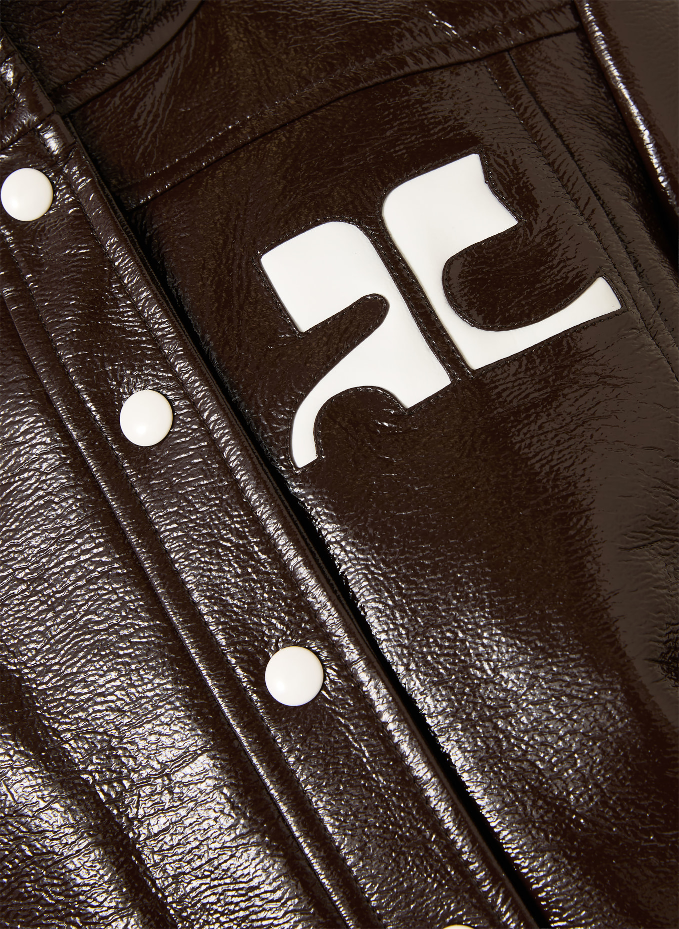 Courrèges Jacke in Lederoptik: DUNKELBRAUN