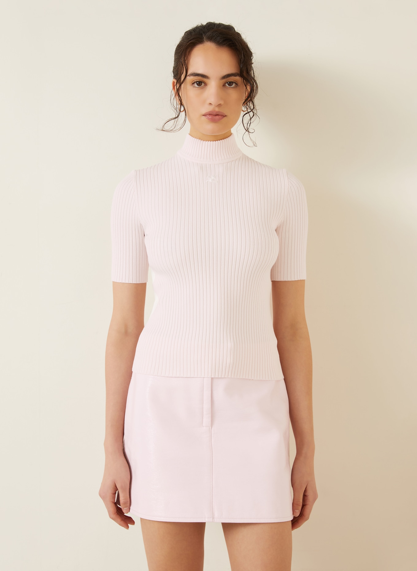 Courrèges Strickshirt: HELLROSA