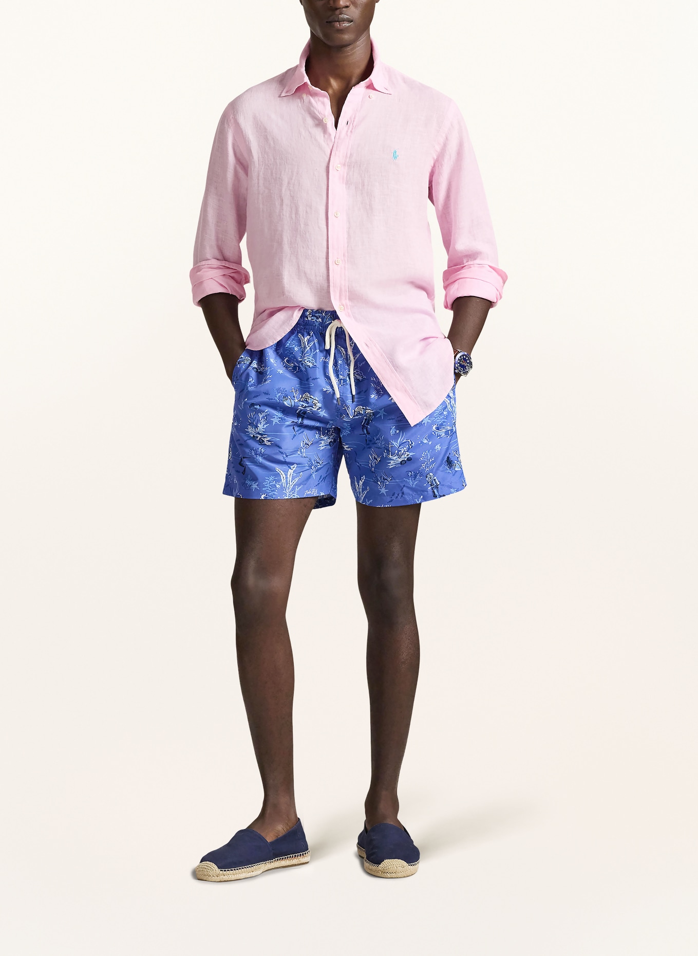 POLO RALPH LAUREN Chemise en lin coupe slim: ROSE