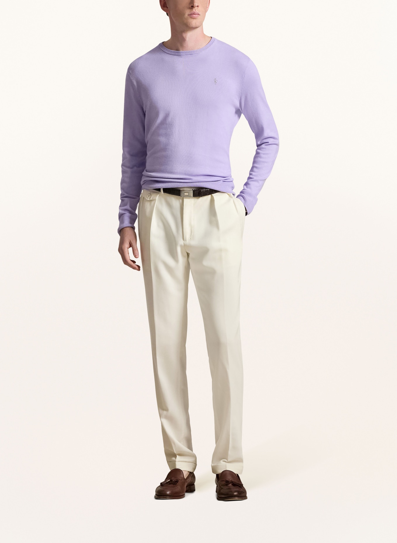 POLO RALPH LAUREN Pullover: HELLLILA / GRAU