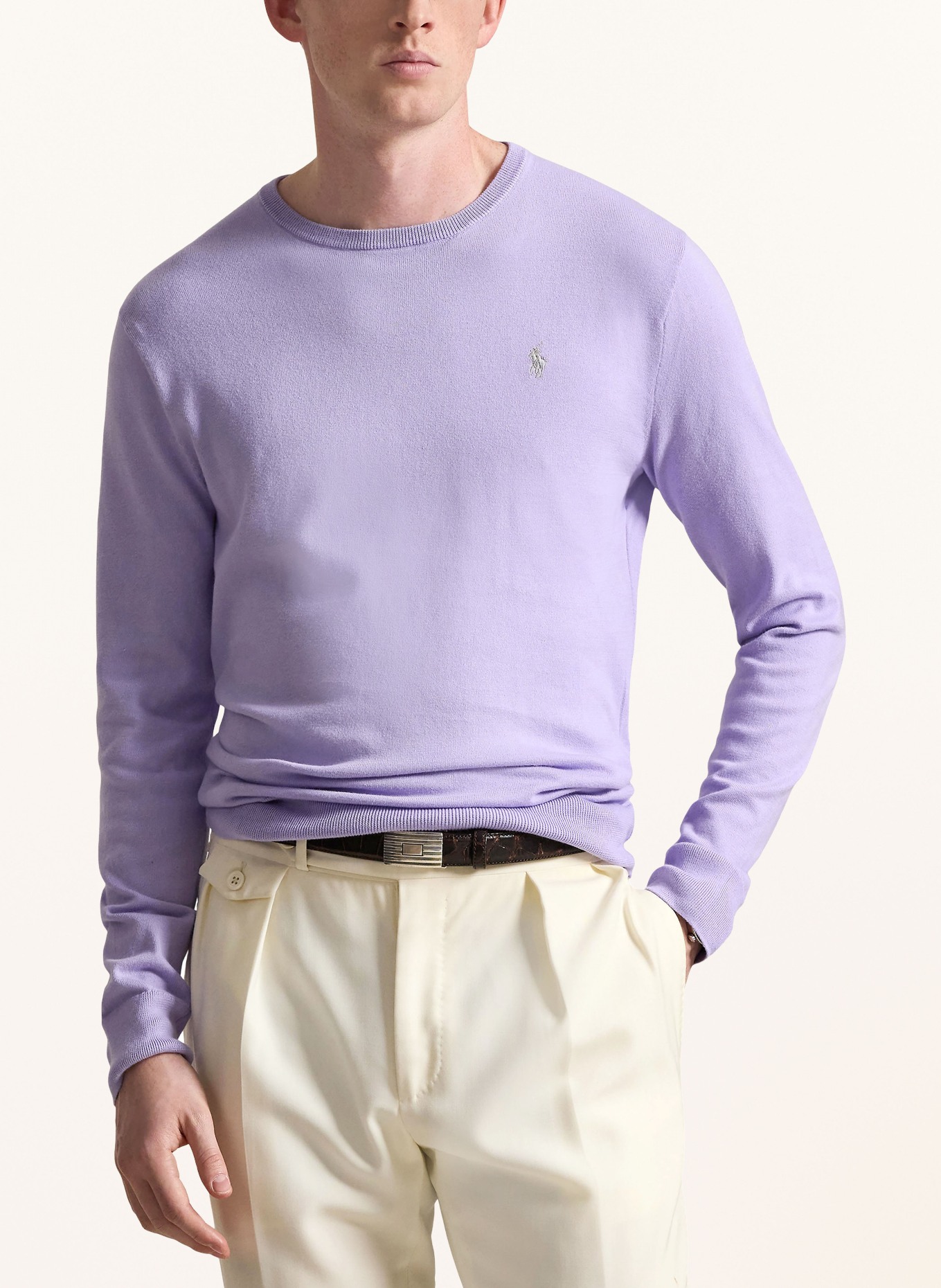POLO RALPH LAUREN Pullover: HELLLILA / GRAU