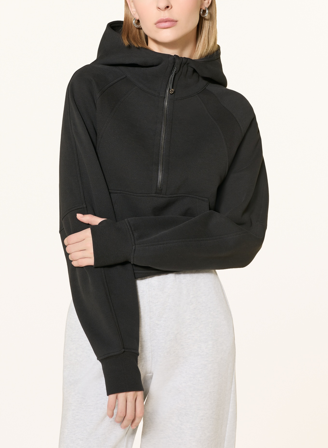 lululemon Hoodie SCUBA OVERSIZED HALF ZIP: SCHWARZ