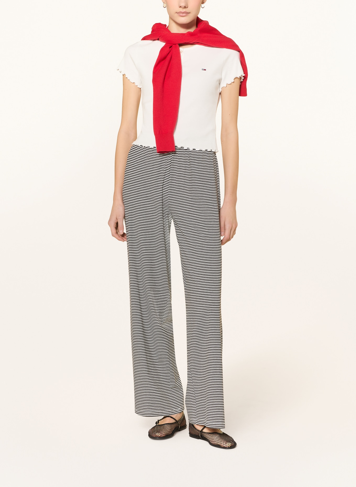 ONLY Marlenehose: WEISS / SCHWARZ