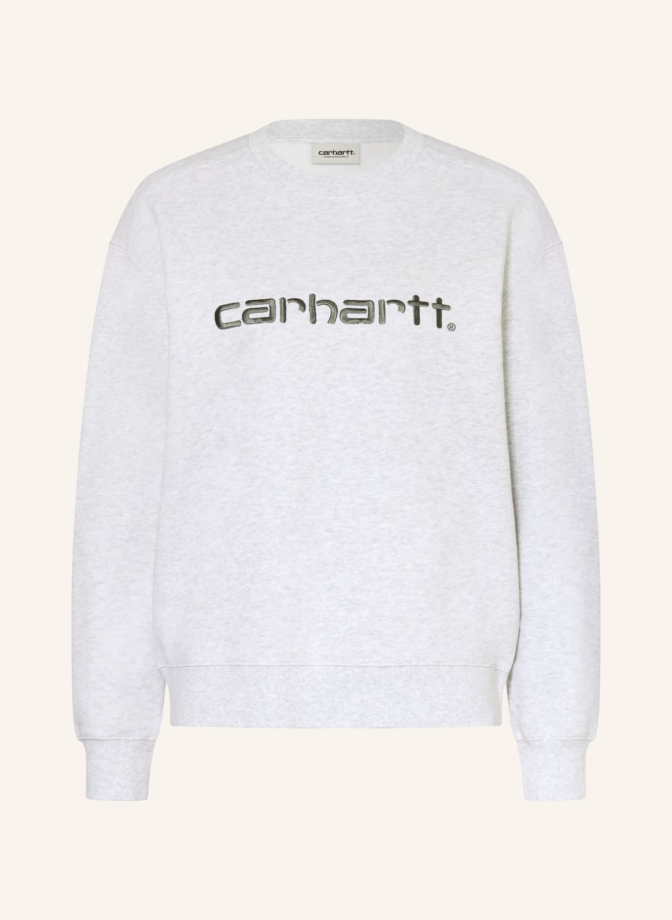 carhartt WIP Sweatshirt W': LIGHT GRAY / DARK GREEN