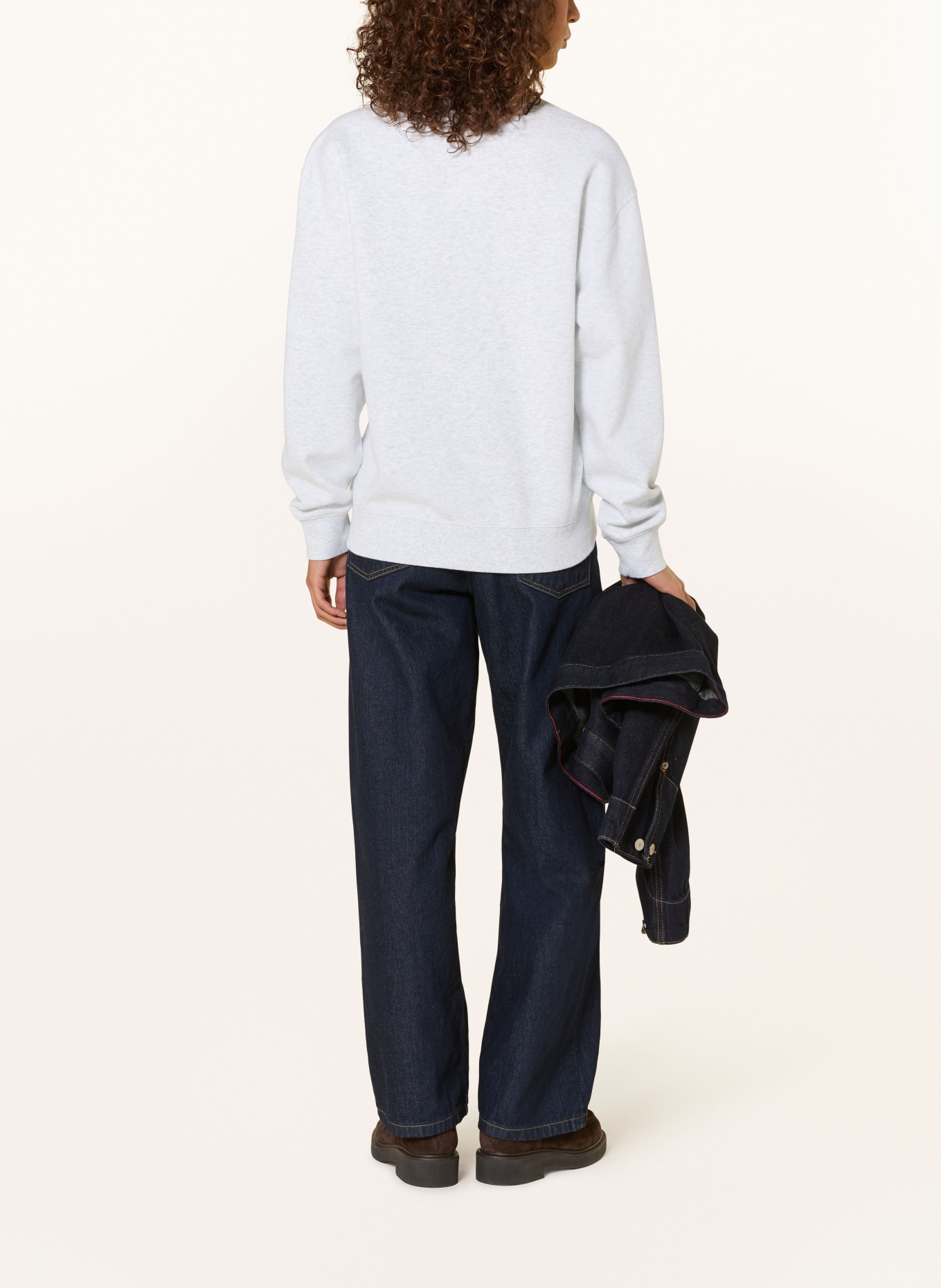 carhartt WIP Sweatshirt W': LIGHT GRAY / DARK GREEN