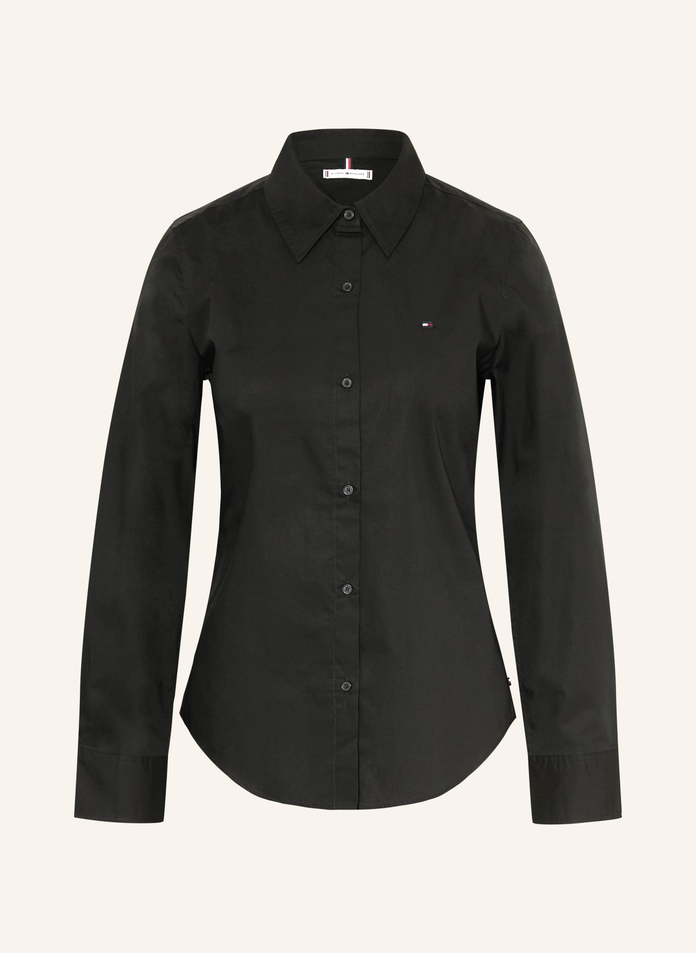 TOMMY HILFIGER Hemdbluse: SCHWARZ