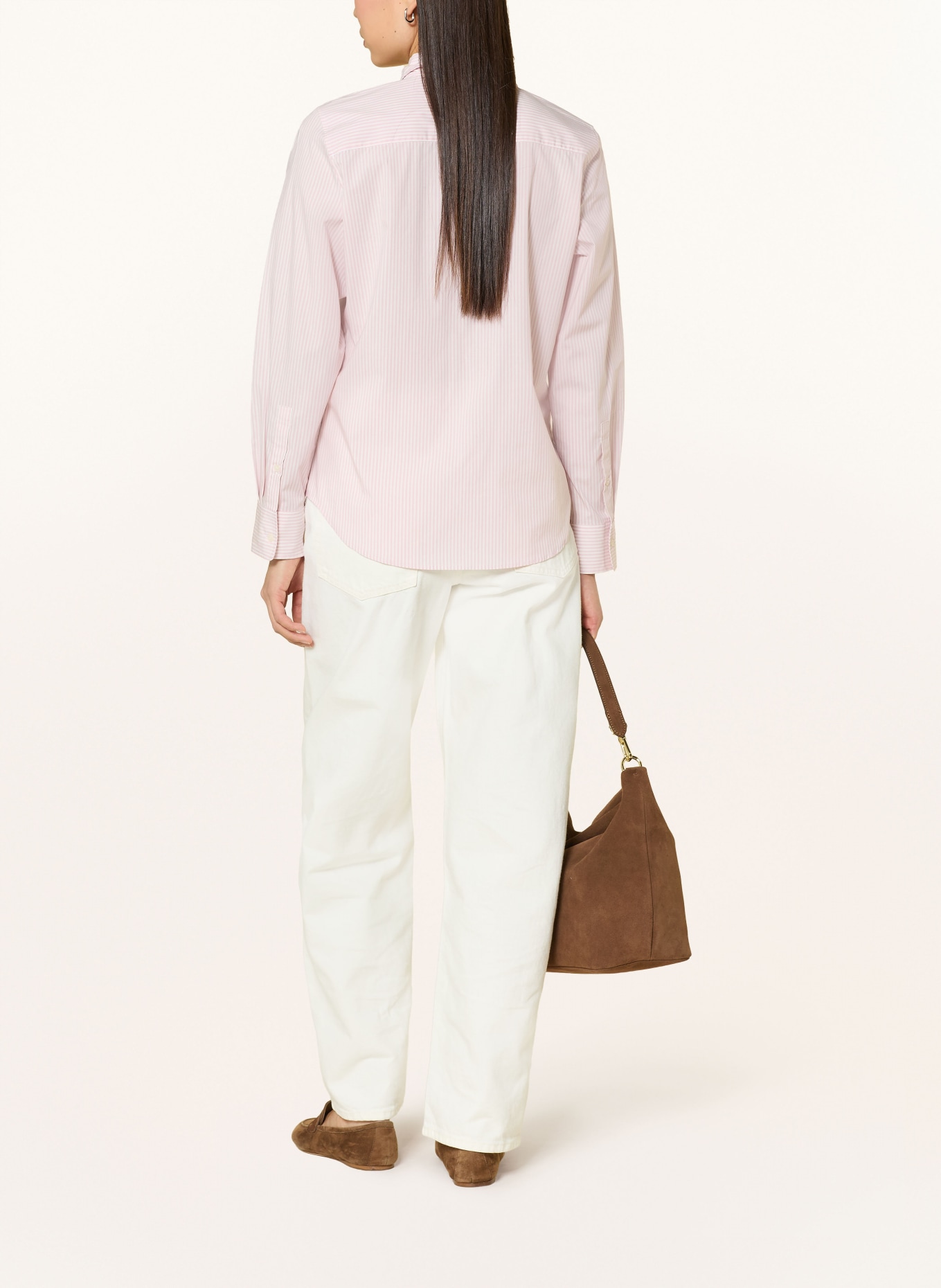 TOMMY HILFIGER Hemdbluse: WEISS / ALTROSA